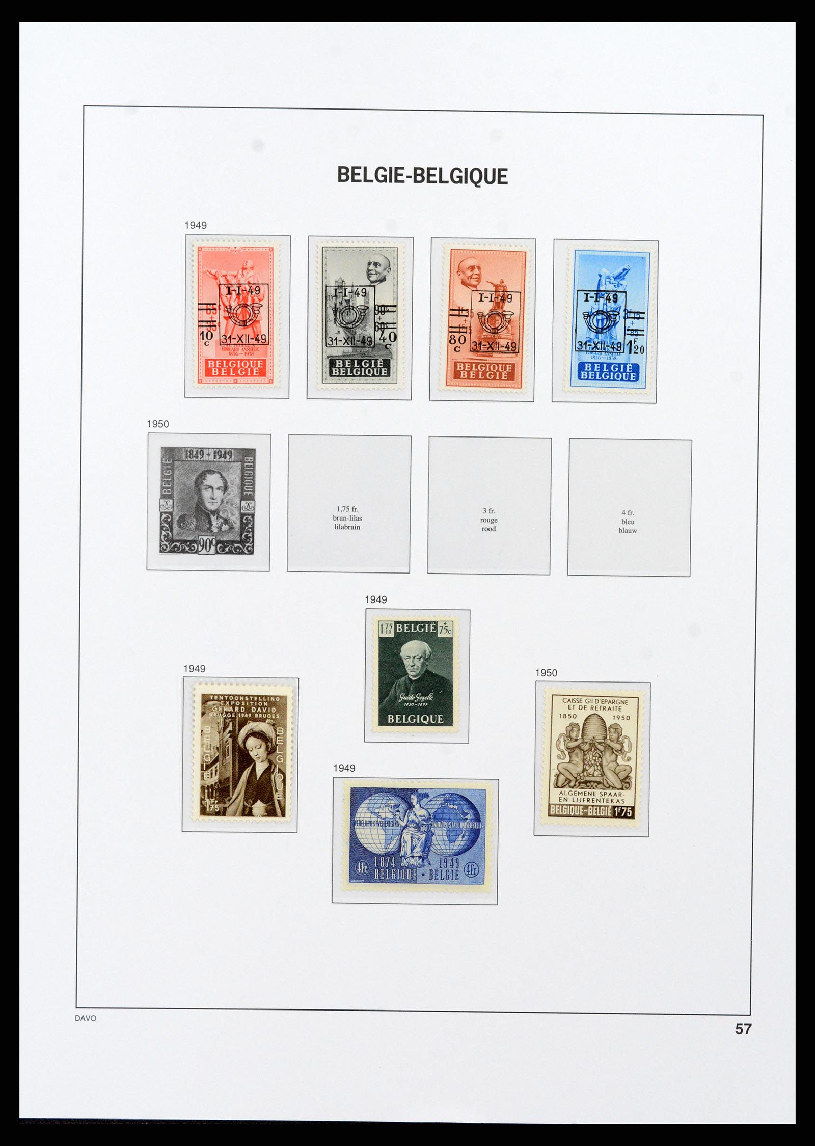 38073 051 - Postzegelverzameling 38073 België 1849-1950.