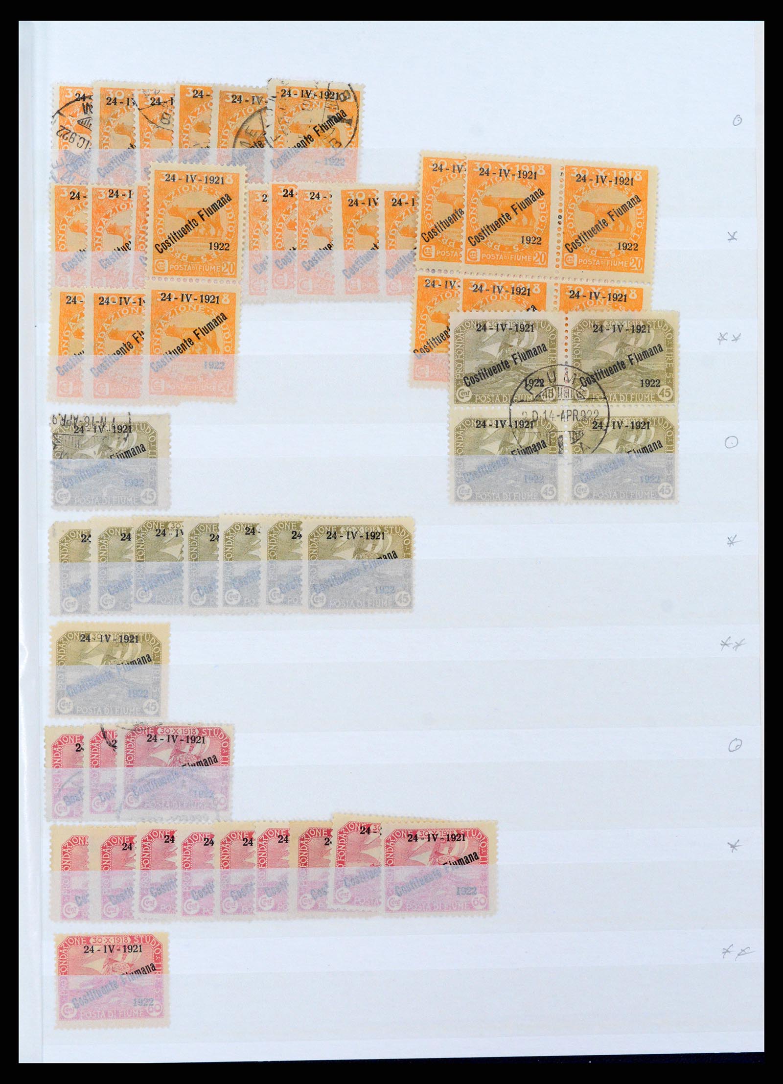 38074 0036 - Postzegelverzameling 38074 Fiume 1918-1924.
