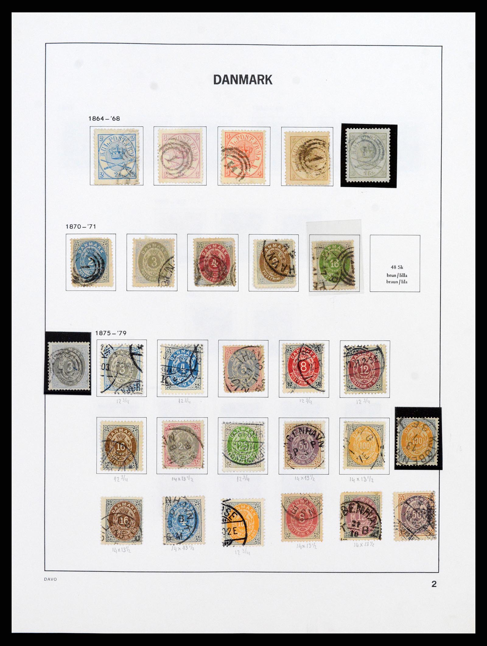 38077 0002 - Postzegelverzameling 38077 Denemarken 1851-1985.