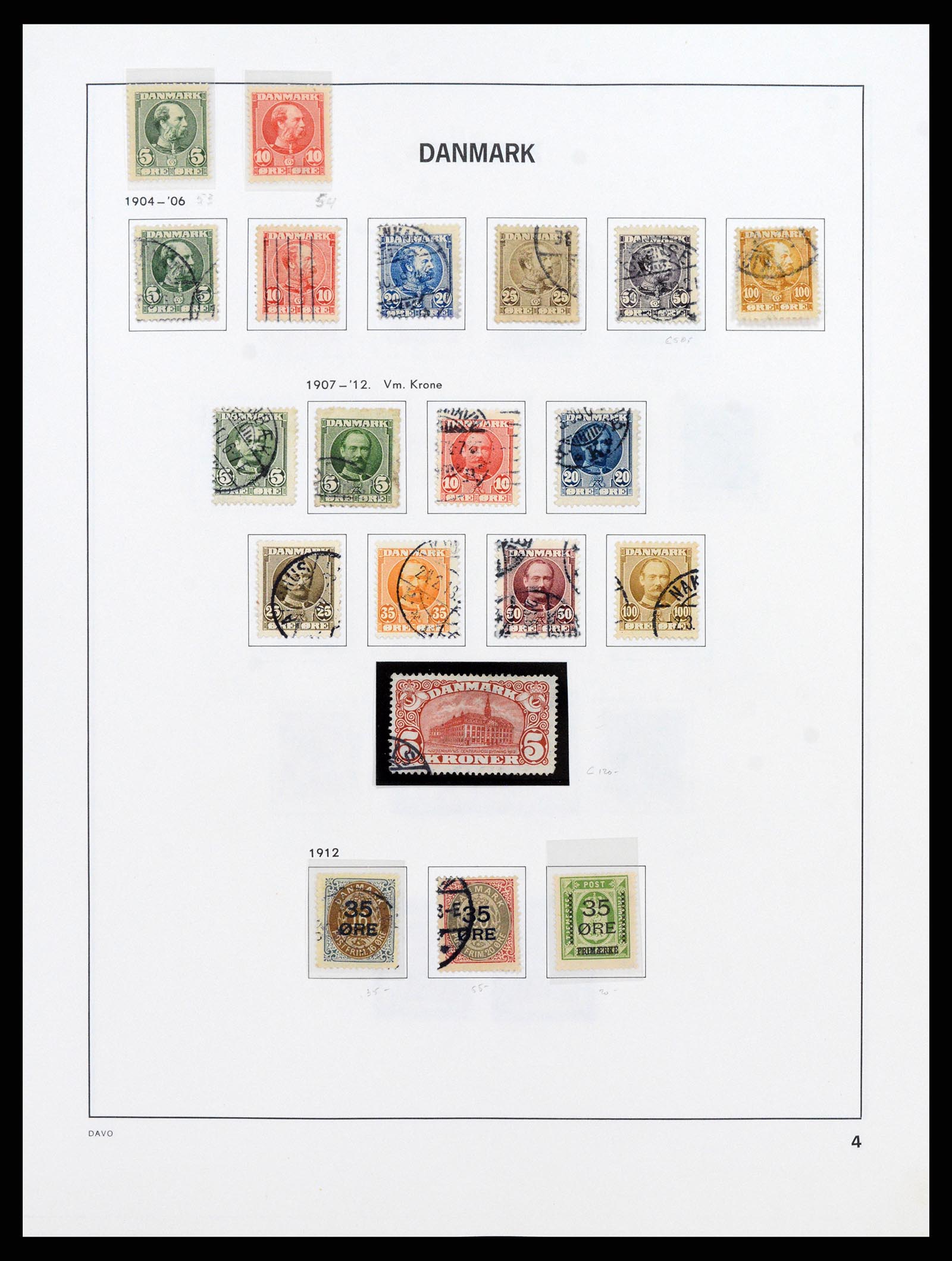 38077 0004 - Postzegelverzameling 38077 Denemarken 1851-1985.