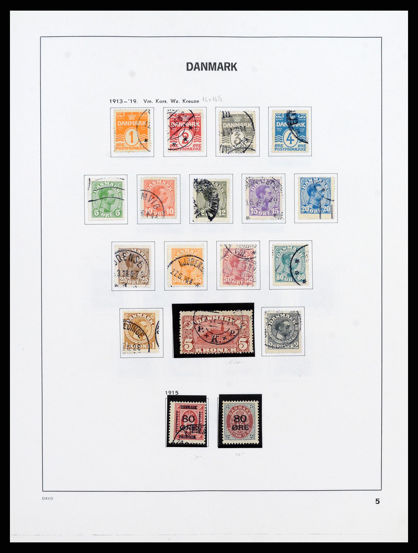 38077 0005 - Postzegelverzameling 38077 Denemarken 1851-1985.