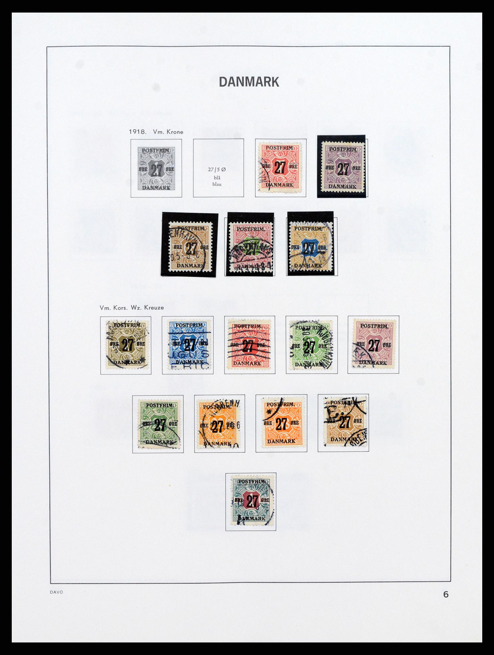38077 0006 - Postzegelverzameling 38077 Denemarken 1851-1985.