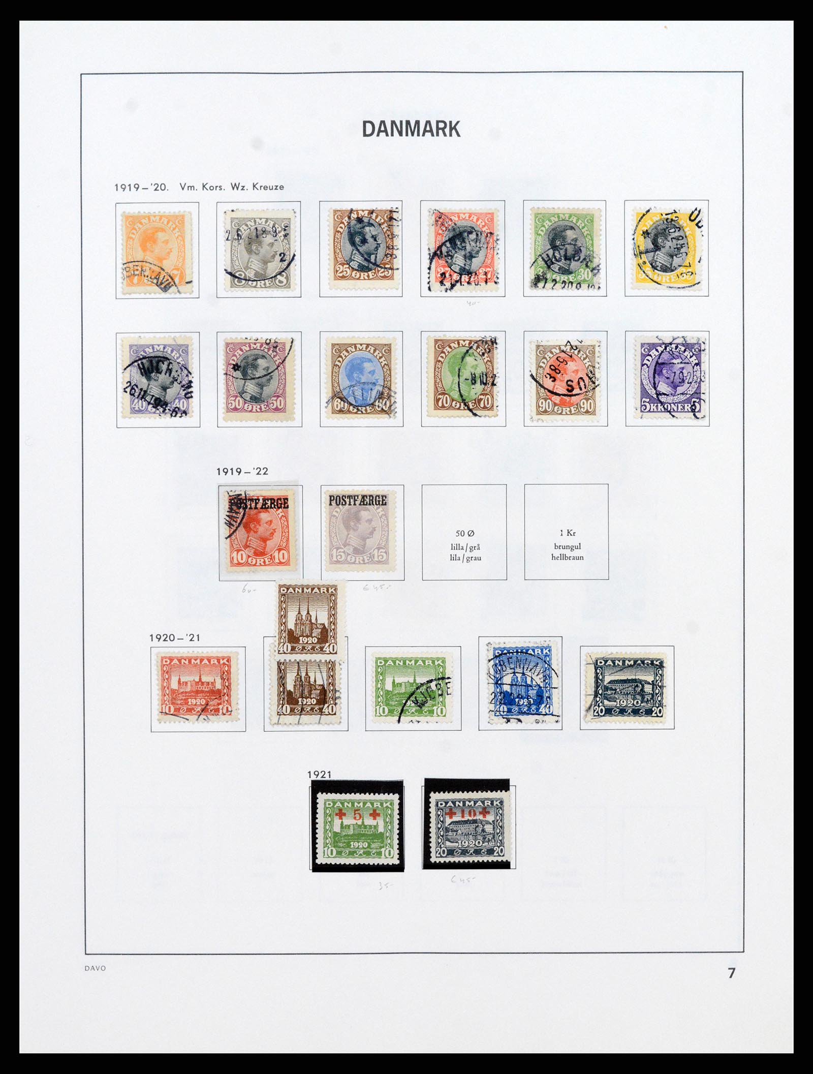 38077 0007 - Postzegelverzameling 38077 Denemarken 1851-1985.