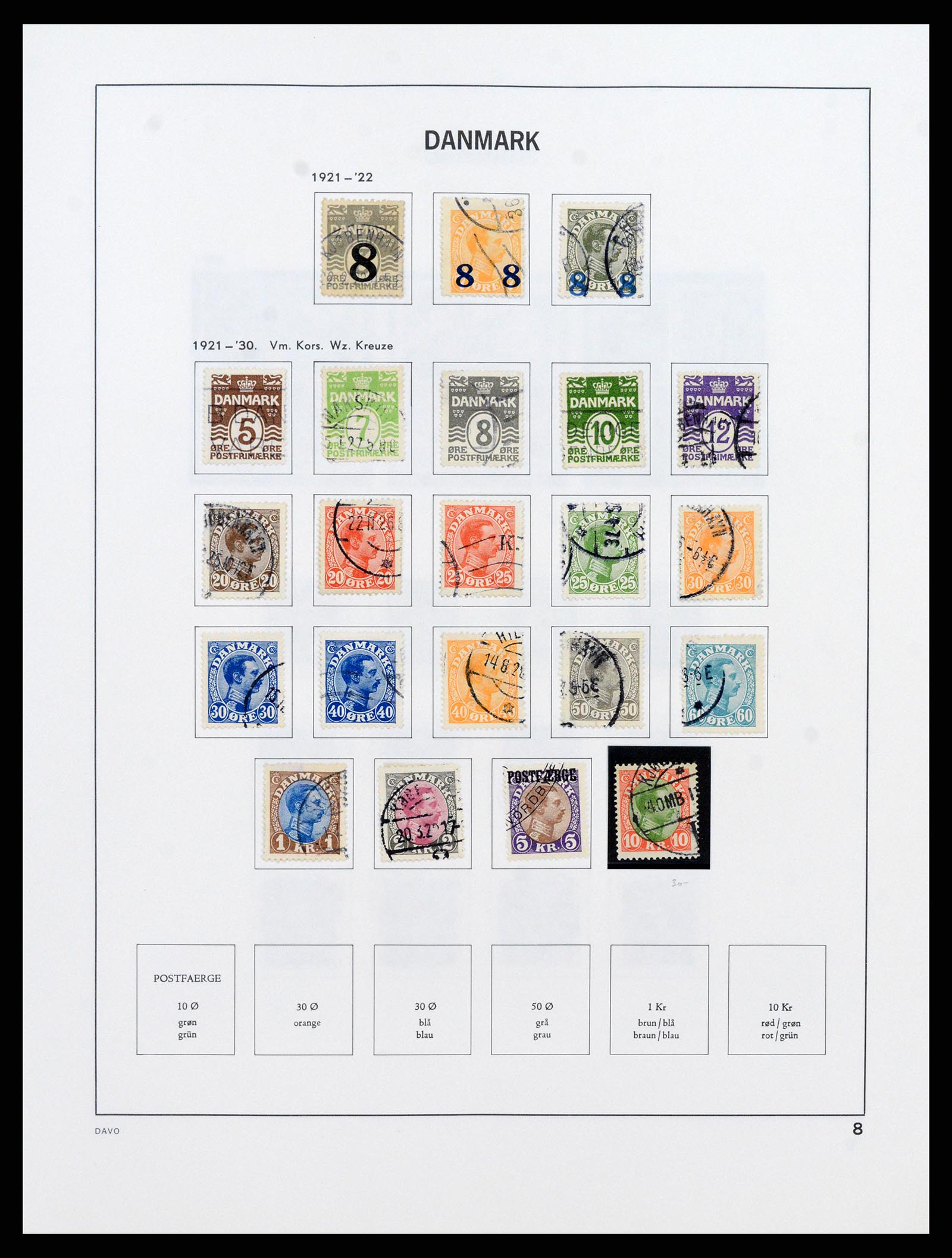 38077 0008 - Postzegelverzameling 38077 Denemarken 1851-1985.