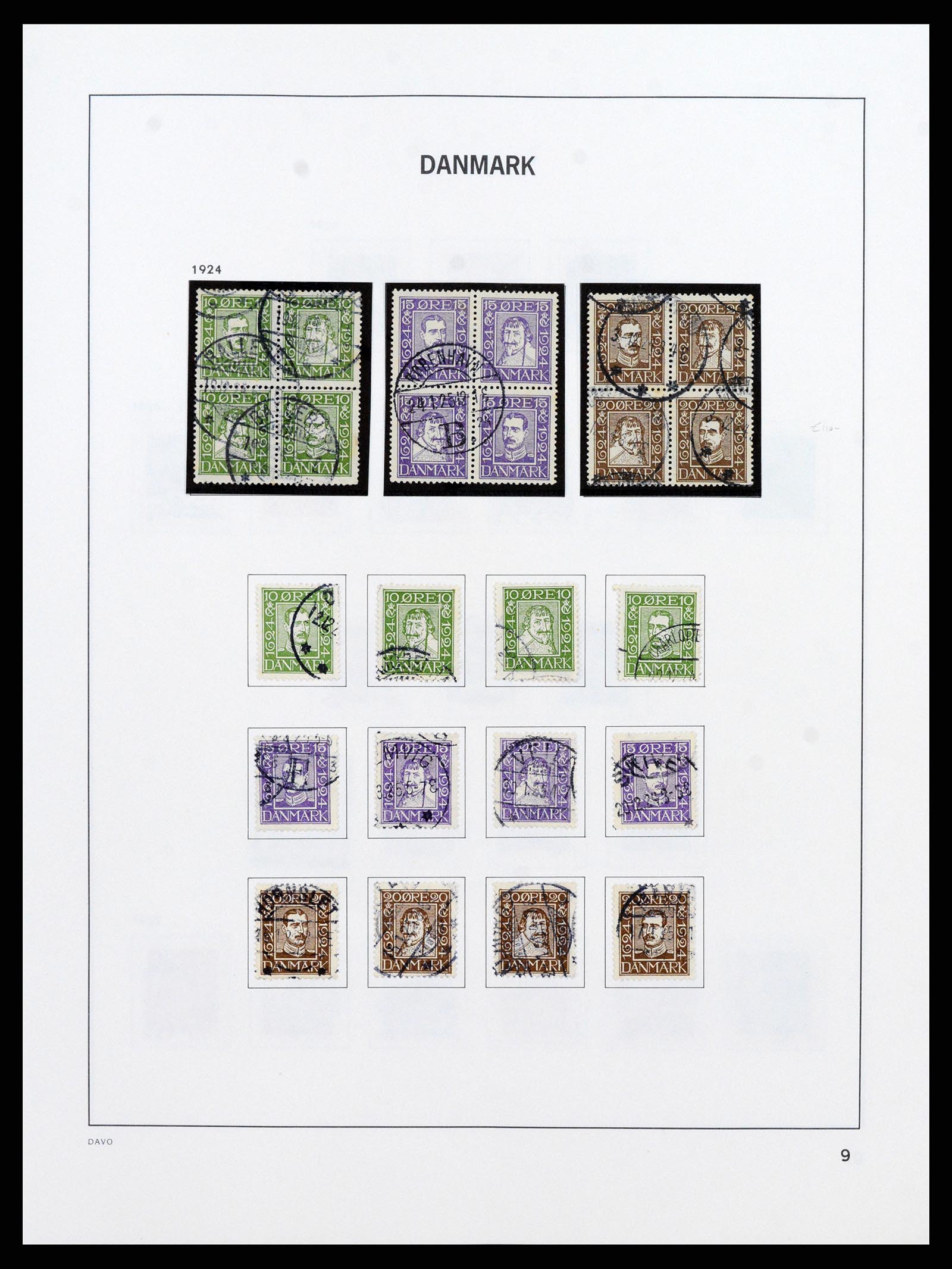 38077 0009 - Postzegelverzameling 38077 Denemarken 1851-1985.