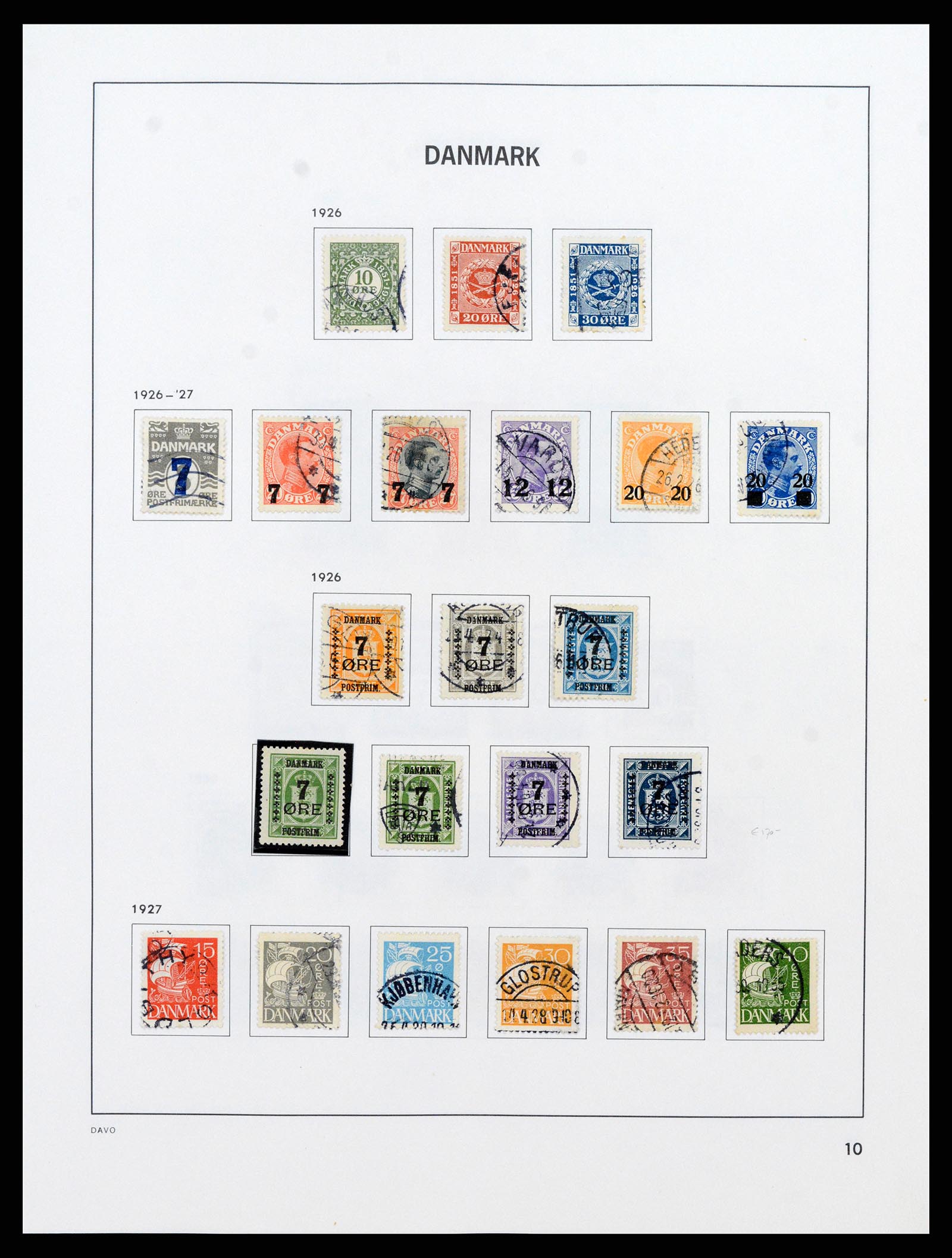 38077 0010 - Postzegelverzameling 38077 Denemarken 1851-1985.