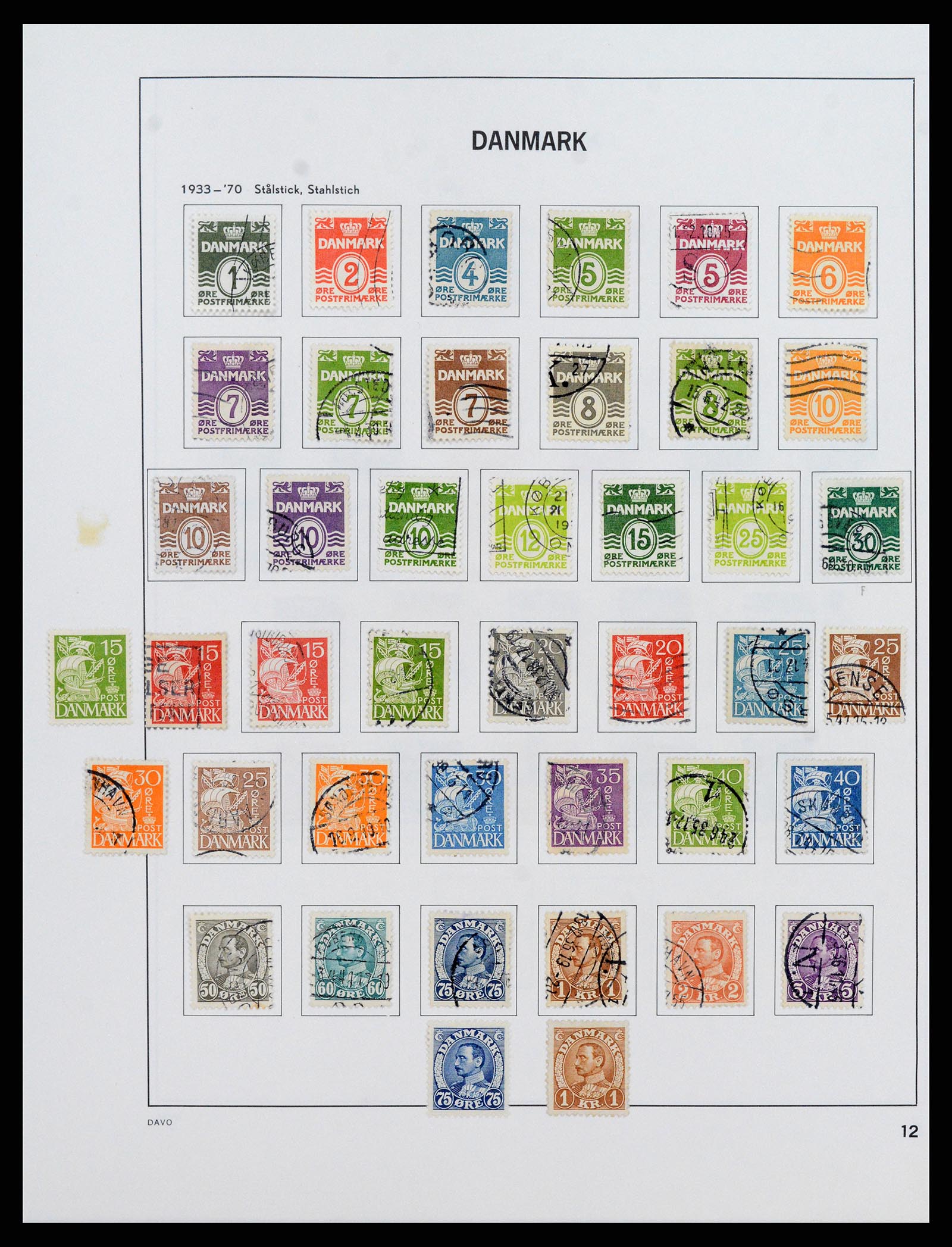 38077 0012 - Postzegelverzameling 38077 Denemarken 1851-1985.
