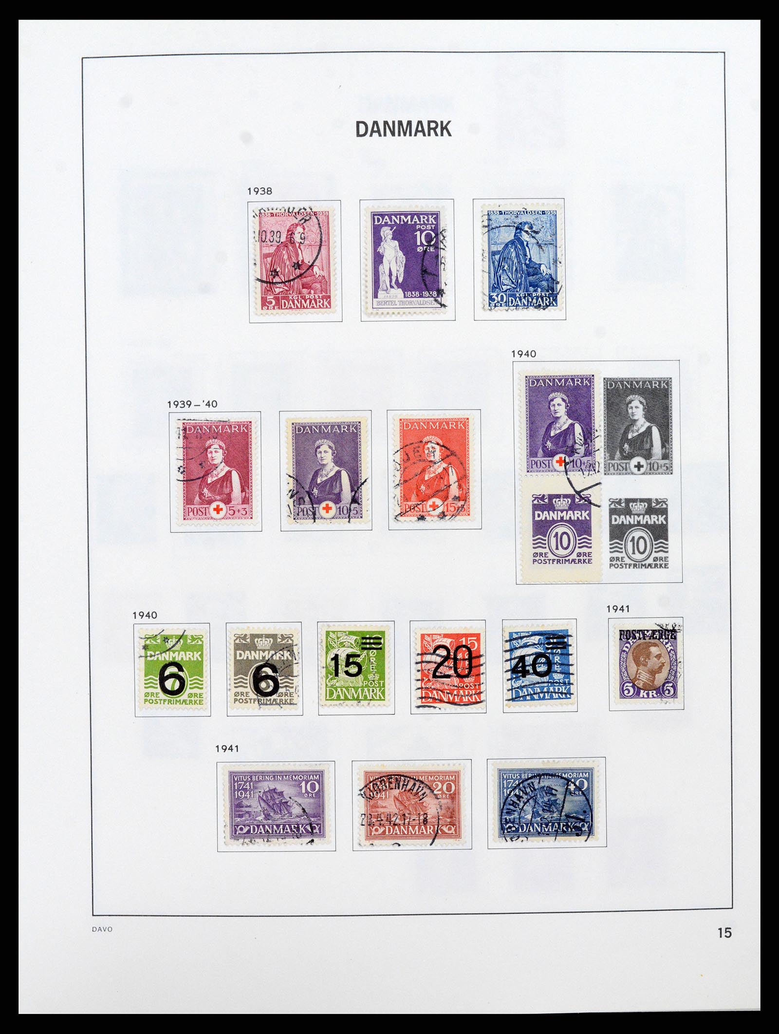 38077 0015 - Postzegelverzameling 38077 Denemarken 1851-1985.