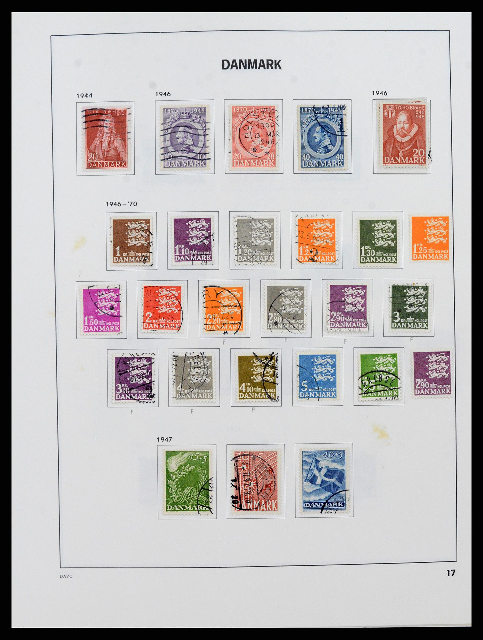 38077 0017 - Postzegelverzameling 38077 Denemarken 1851-1985.