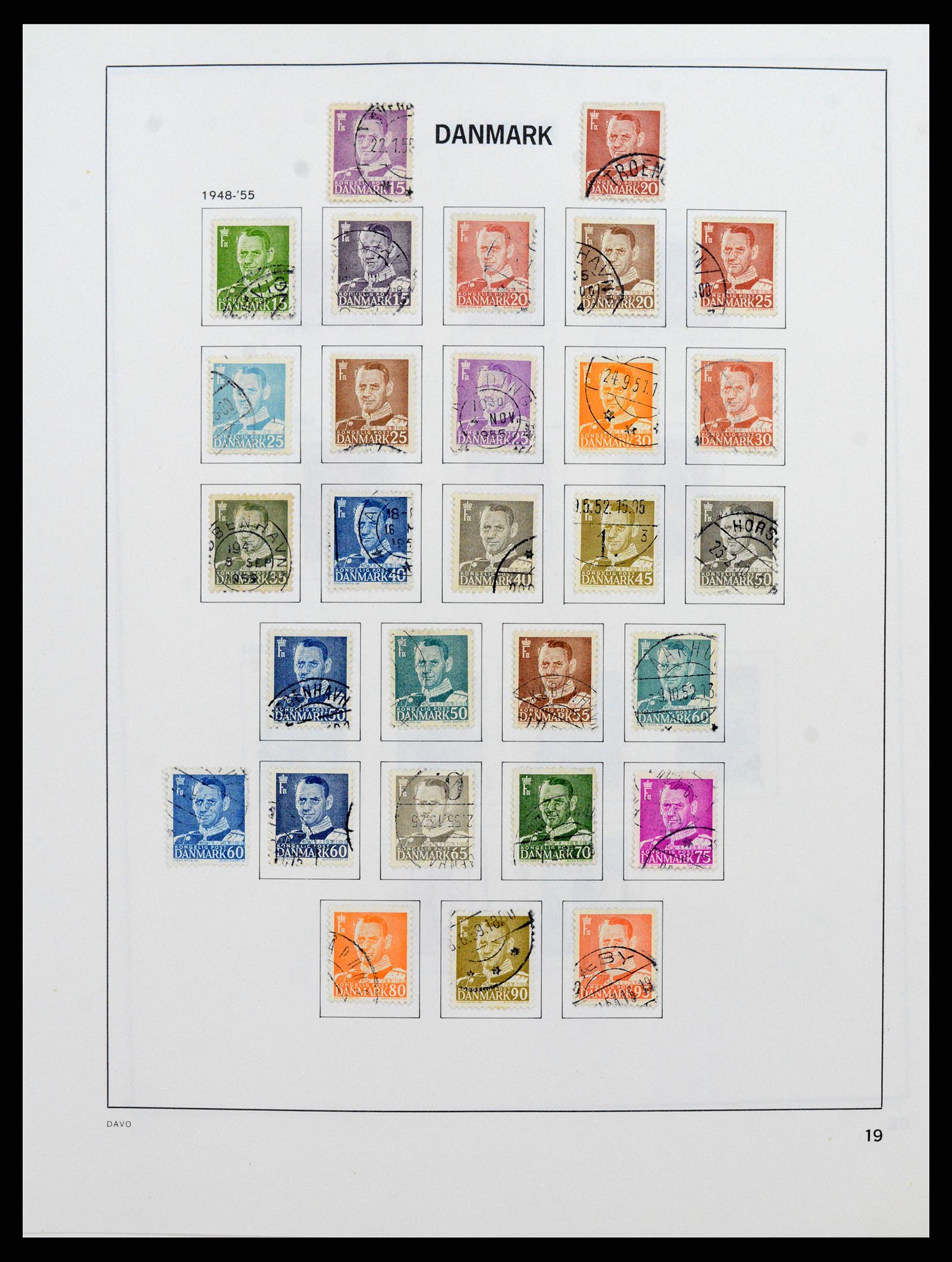 38077 0019 - Postzegelverzameling 38077 Denemarken 1851-1985.