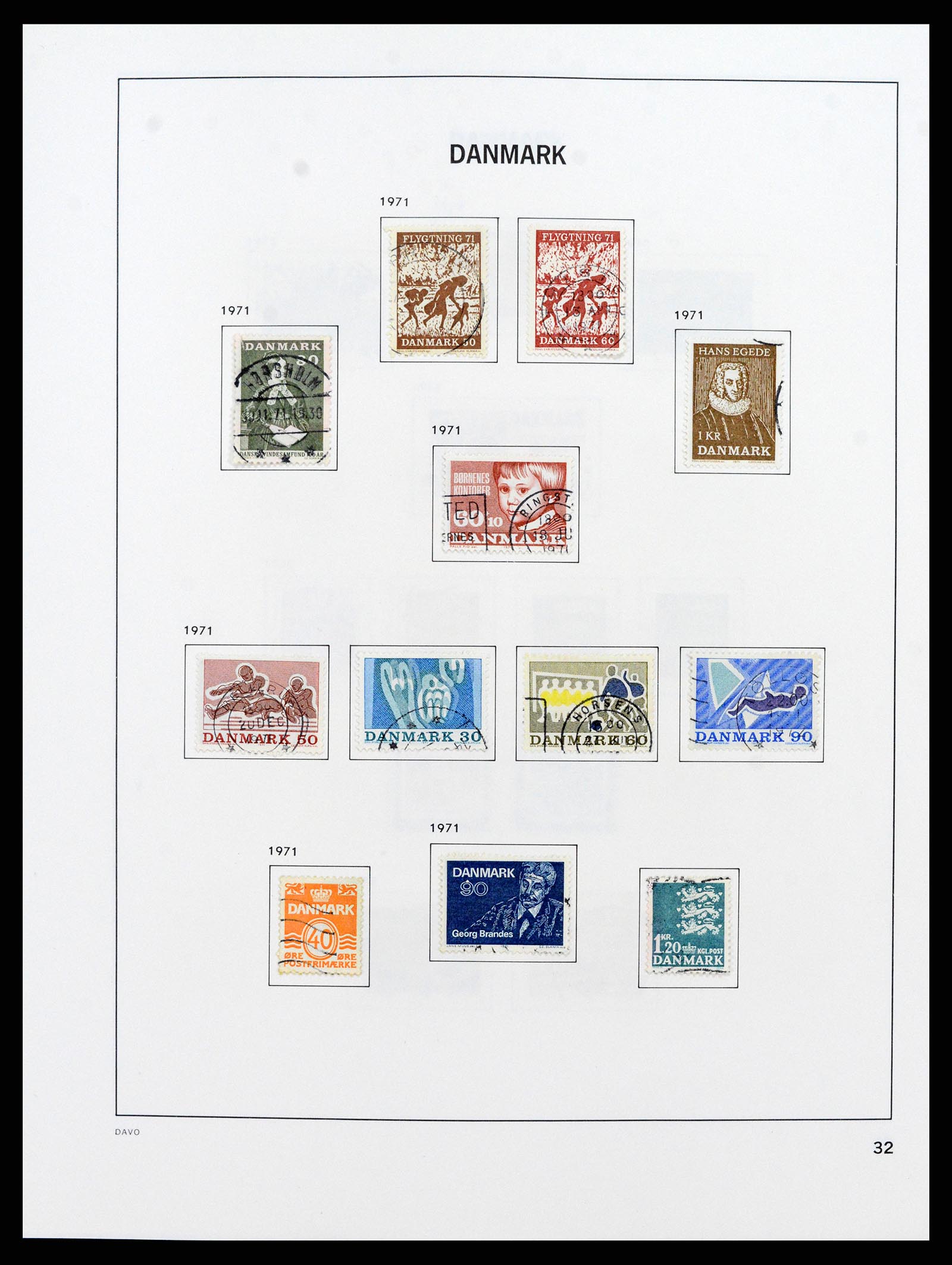 38077 0032 - Stamp collection 38077 Denmark 1851-1985.