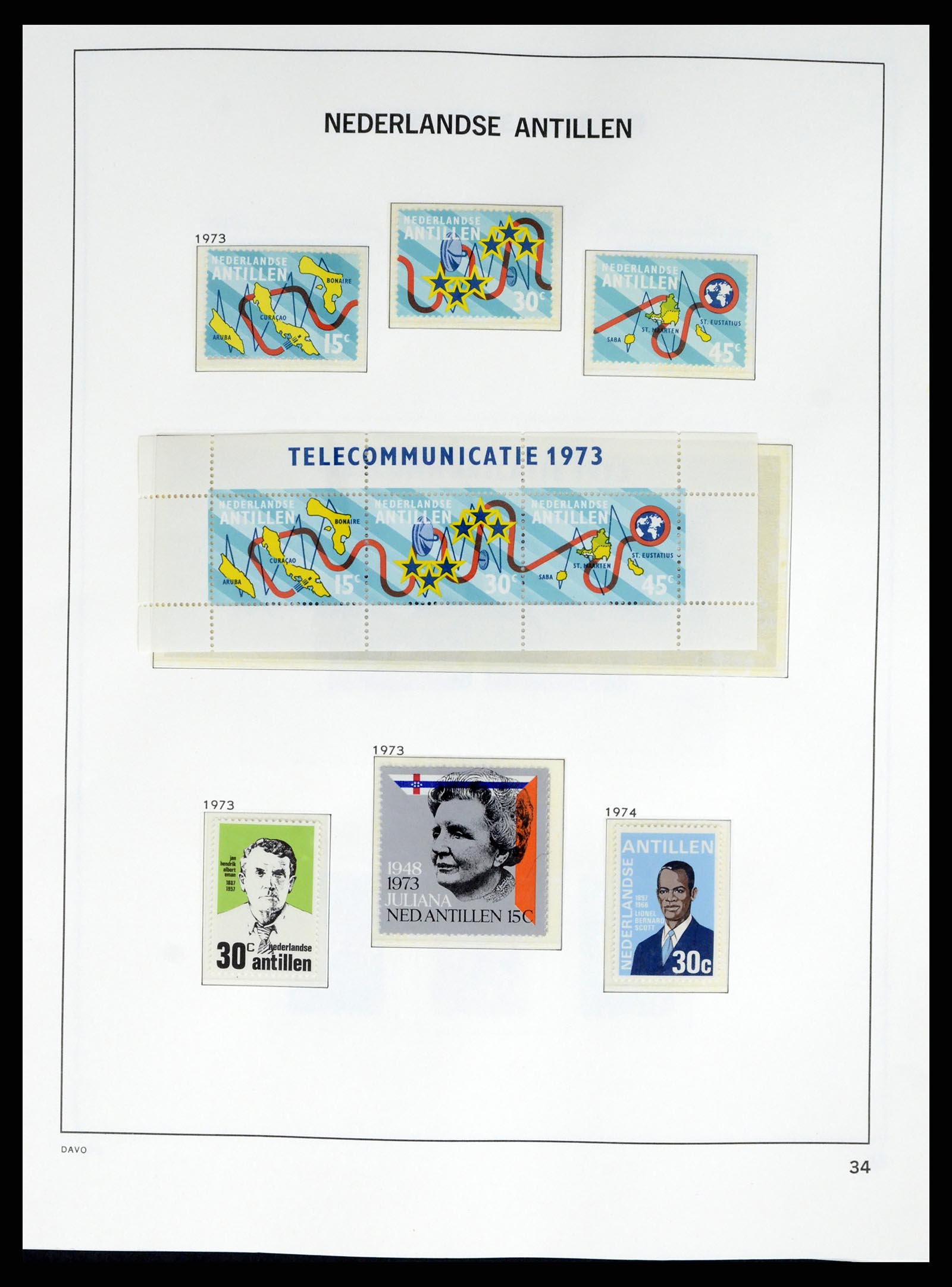 38079 0048 - Postzegelverzameling 38079 Curaçao/Antillen 1873-1998.