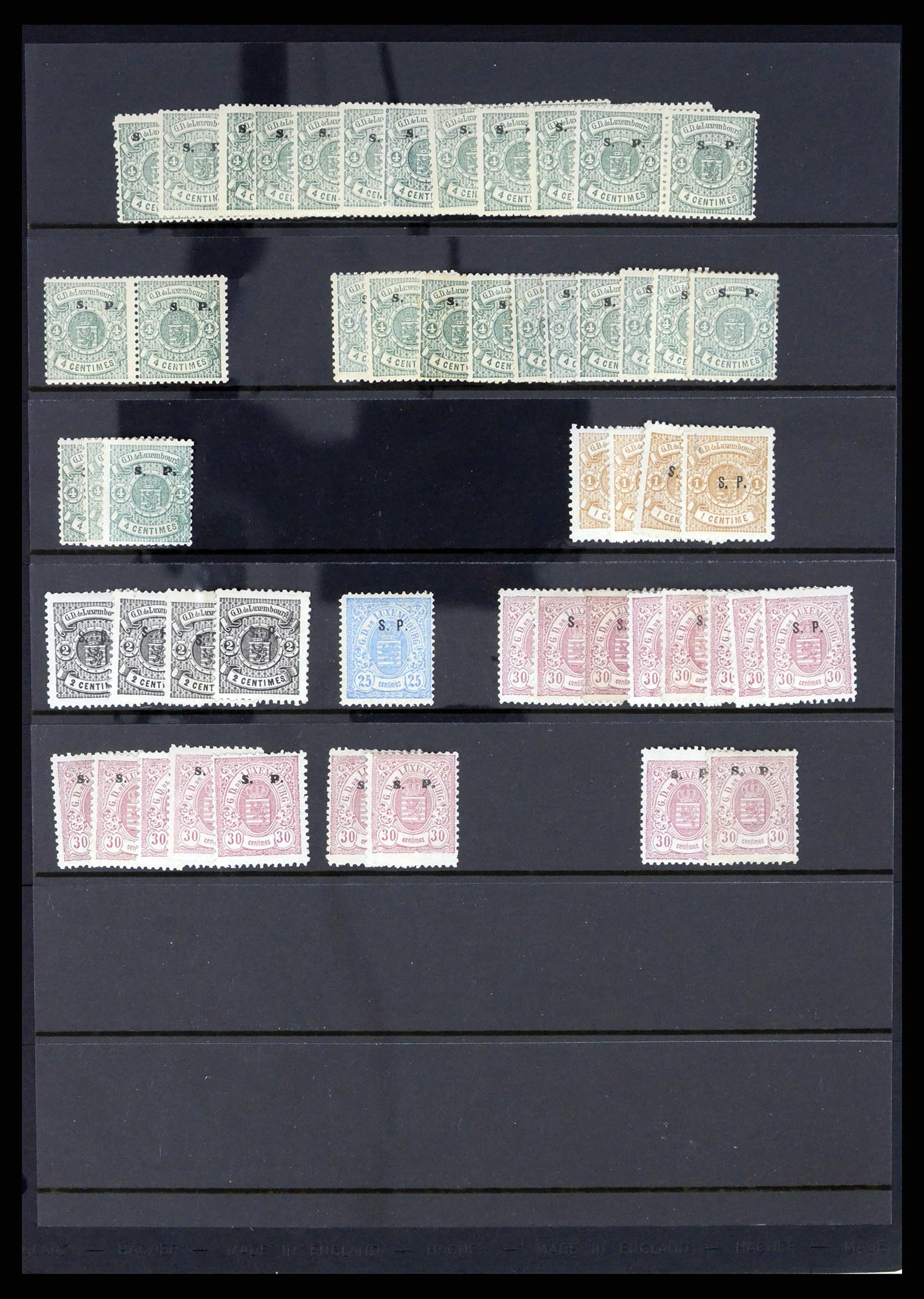 38107 003 - Stamp collection 38107 Luxemburg service 1875-1883. 38107 003 - Stamp collection 38107 Luxemburg service 1875-1883.