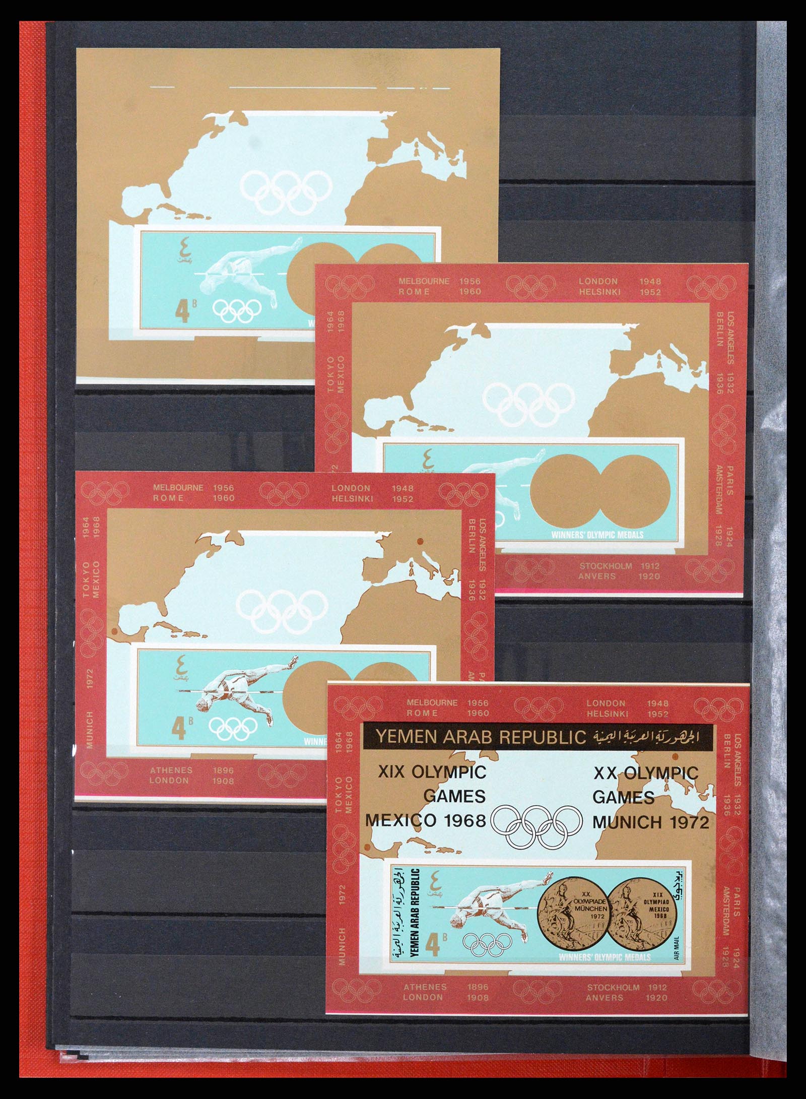 38111 0008 - Postzegelverzameling 38111 Jemen proeven 1968-1973.