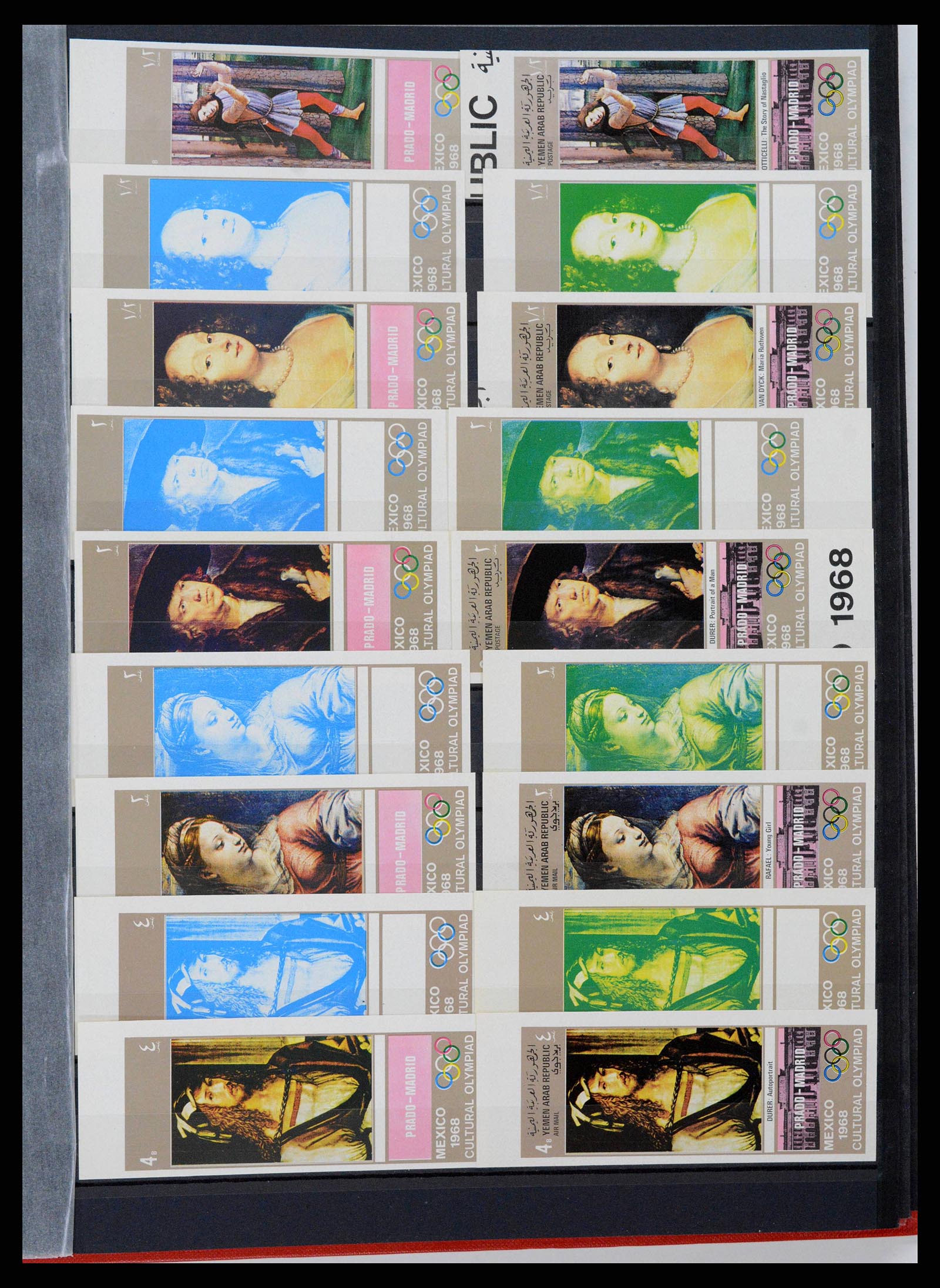 38111 0015 - Postzegelverzameling 38111 Jemen proeven 1968-1973.