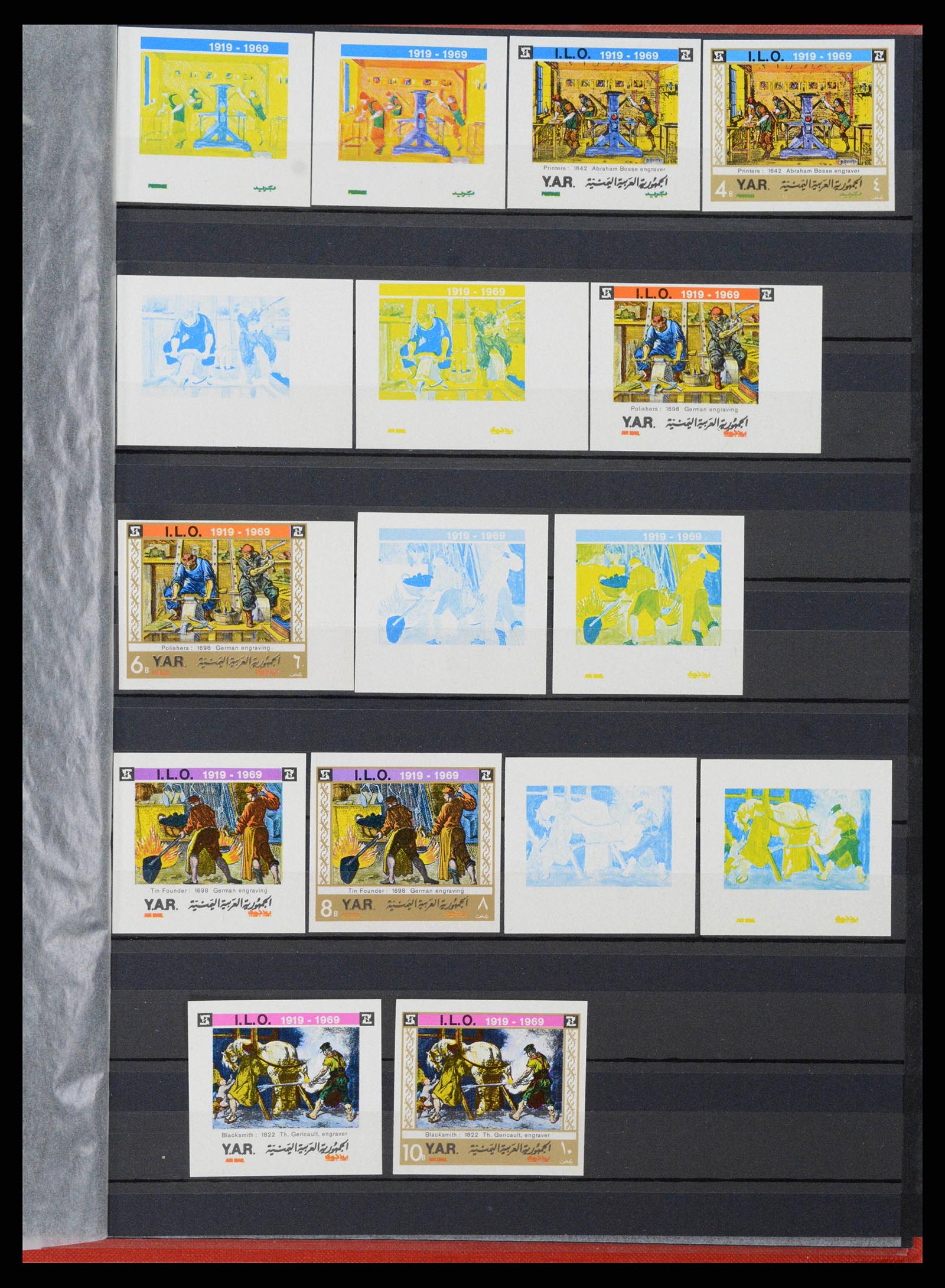 38111 0021 - Postzegelverzameling 38111 Jemen proeven 1968-1973.
