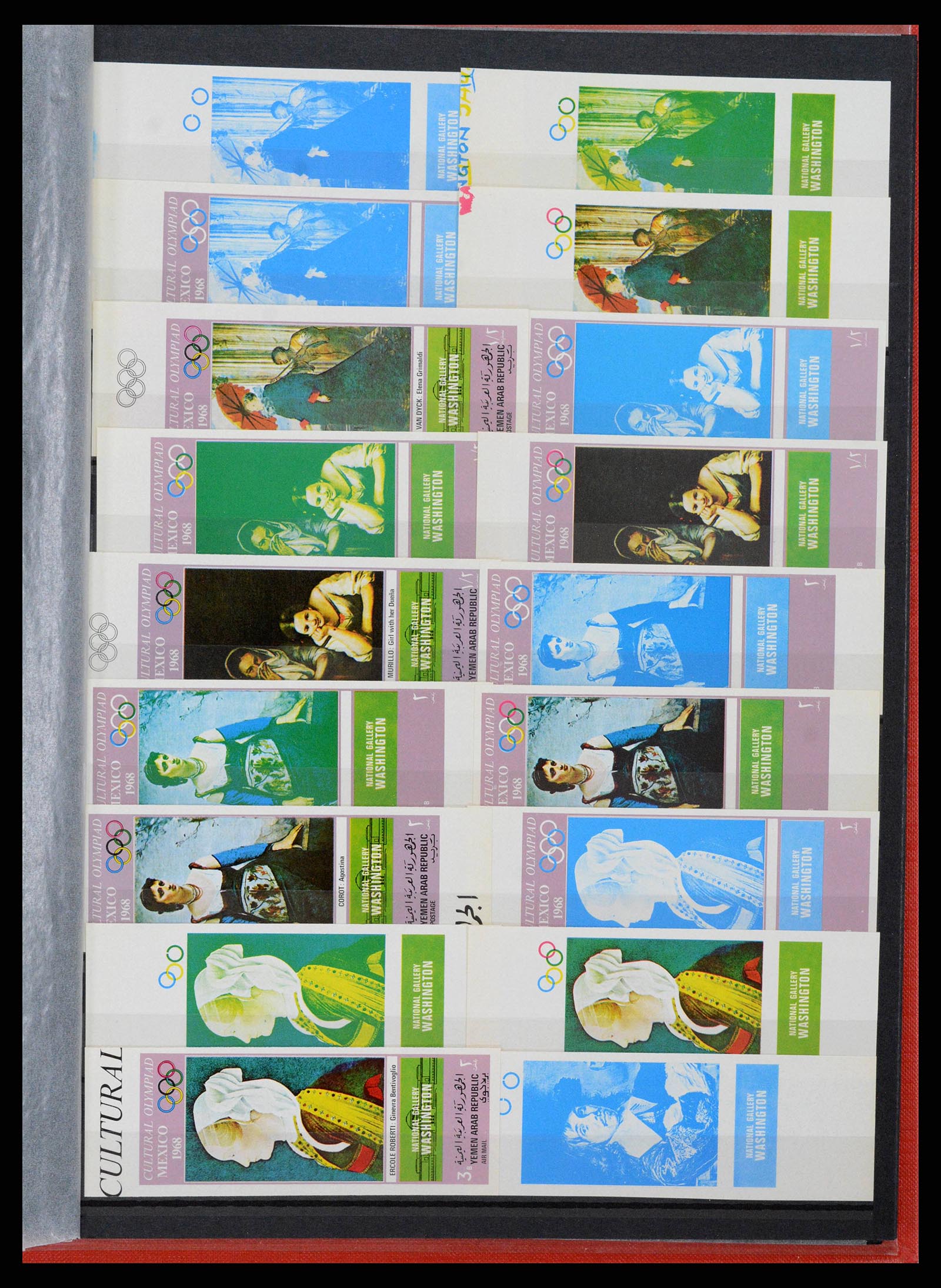 38111 0025 - Postzegelverzameling 38111 Jemen proeven 1968-1973.
