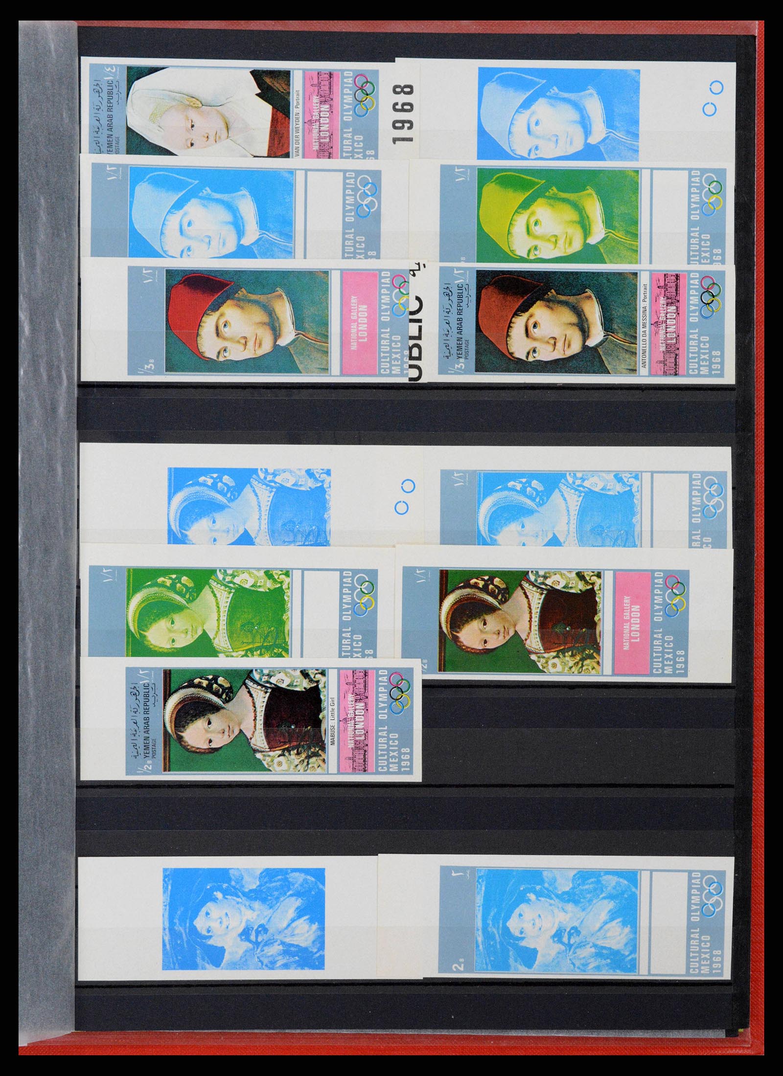 38111 0030 - Postzegelverzameling 38111 Jemen proeven 1968-1973.