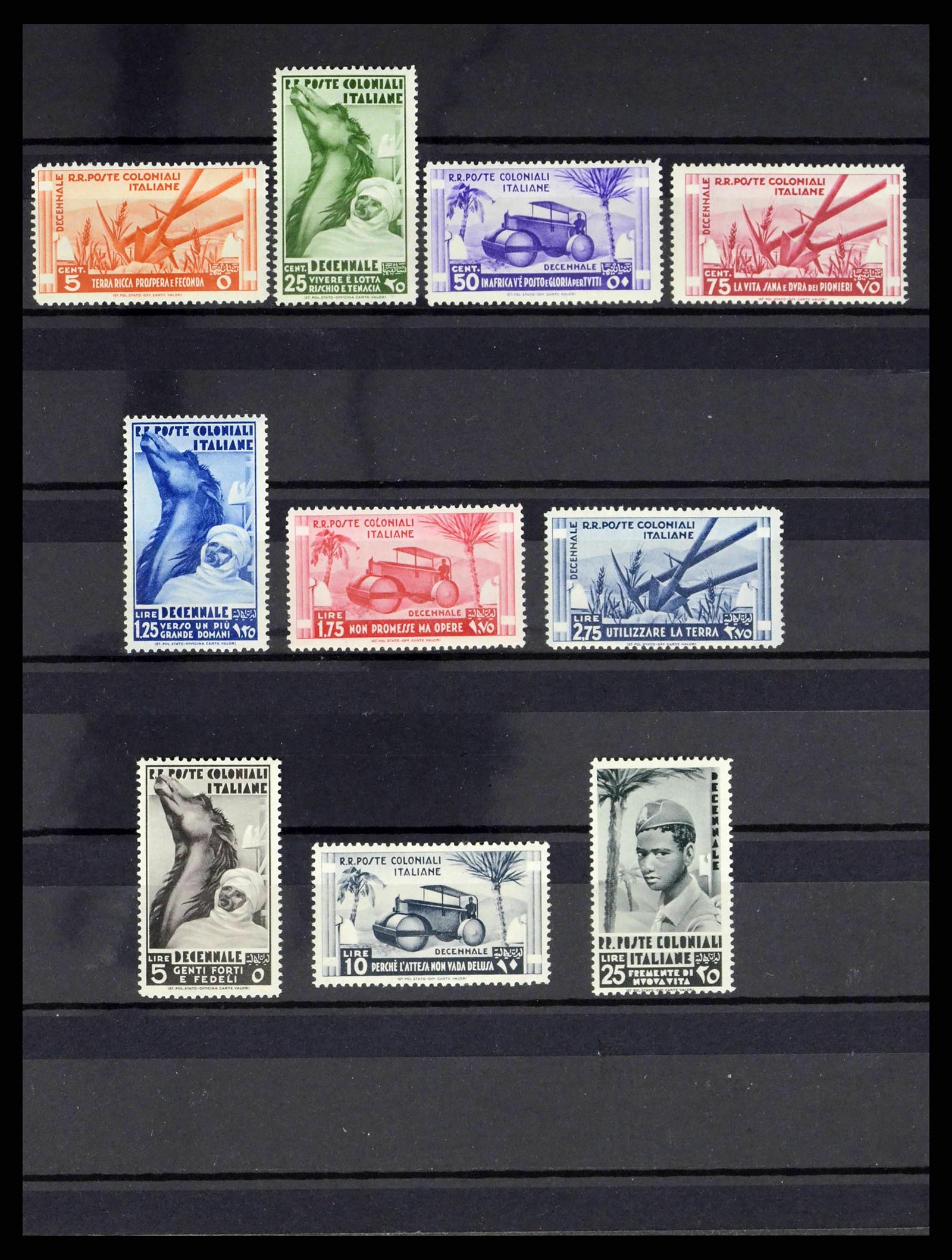 38114 0001 - Postzegelverzameling 38114 Italiaanse koloniën luchtpost 1933-1936.