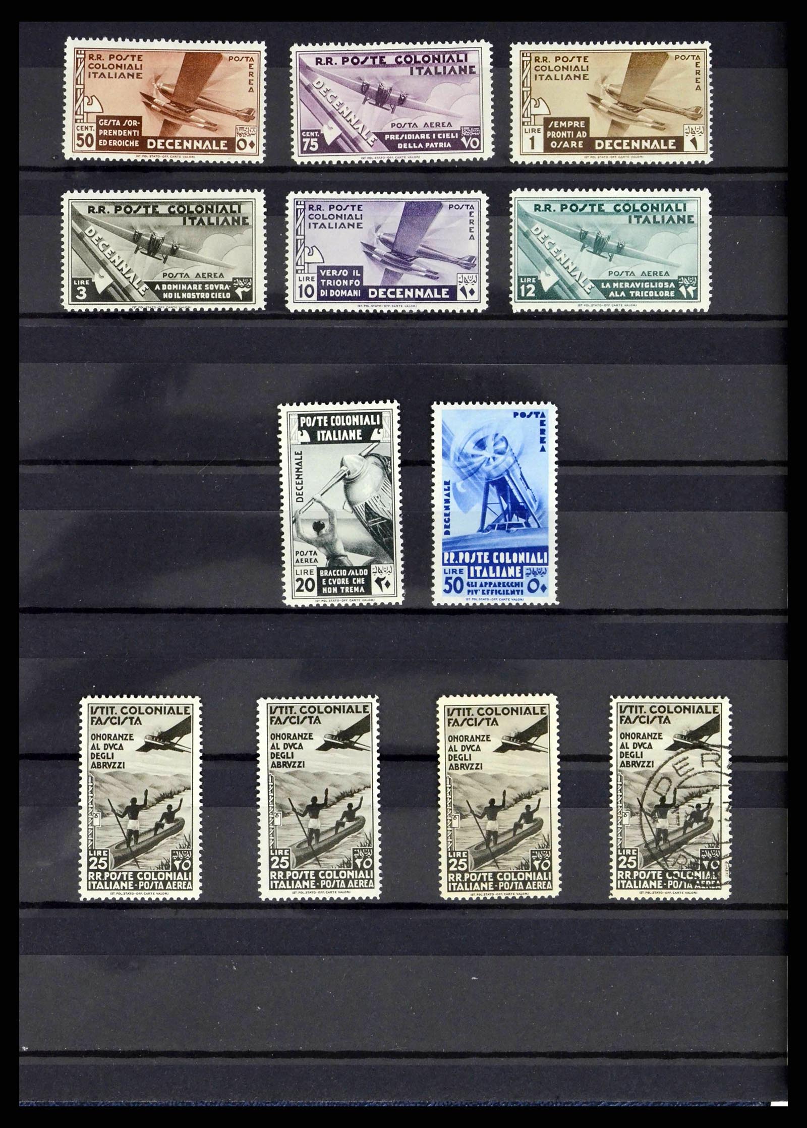 38114 0002 - Postzegelverzameling 38114 Italiaanse koloniën luchtpost 1933-1936.
