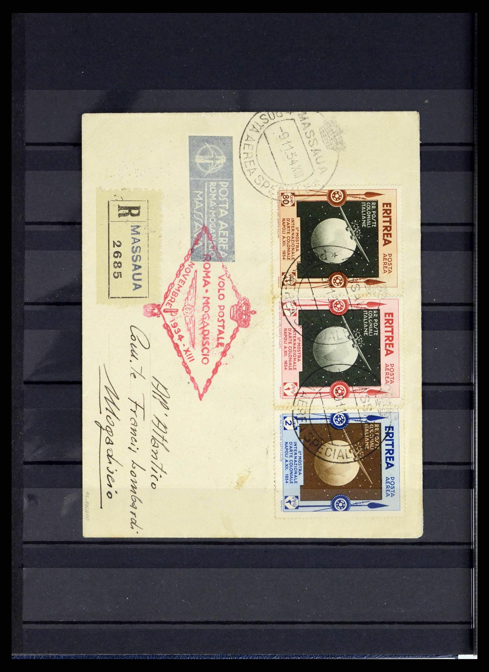 38114 0004 - Postzegelverzameling 38114 Italiaanse koloniën luchtpost 1933-1936.