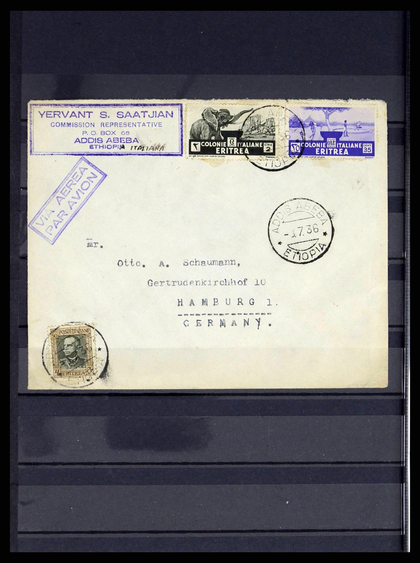 38114 0008 - Postzegelverzameling 38114 Italiaanse koloniën luchtpost 1933-1936.