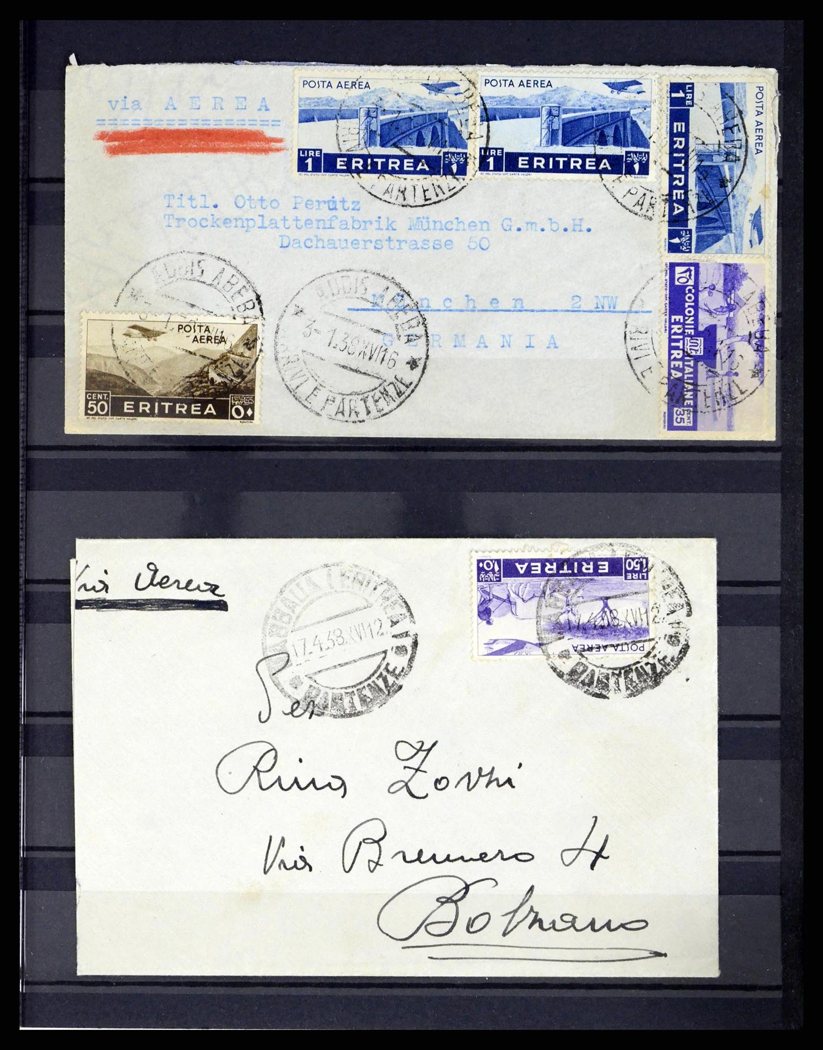 38114 0009 - Postzegelverzameling 38114 Italiaanse koloniën luchtpost 1933-1936.