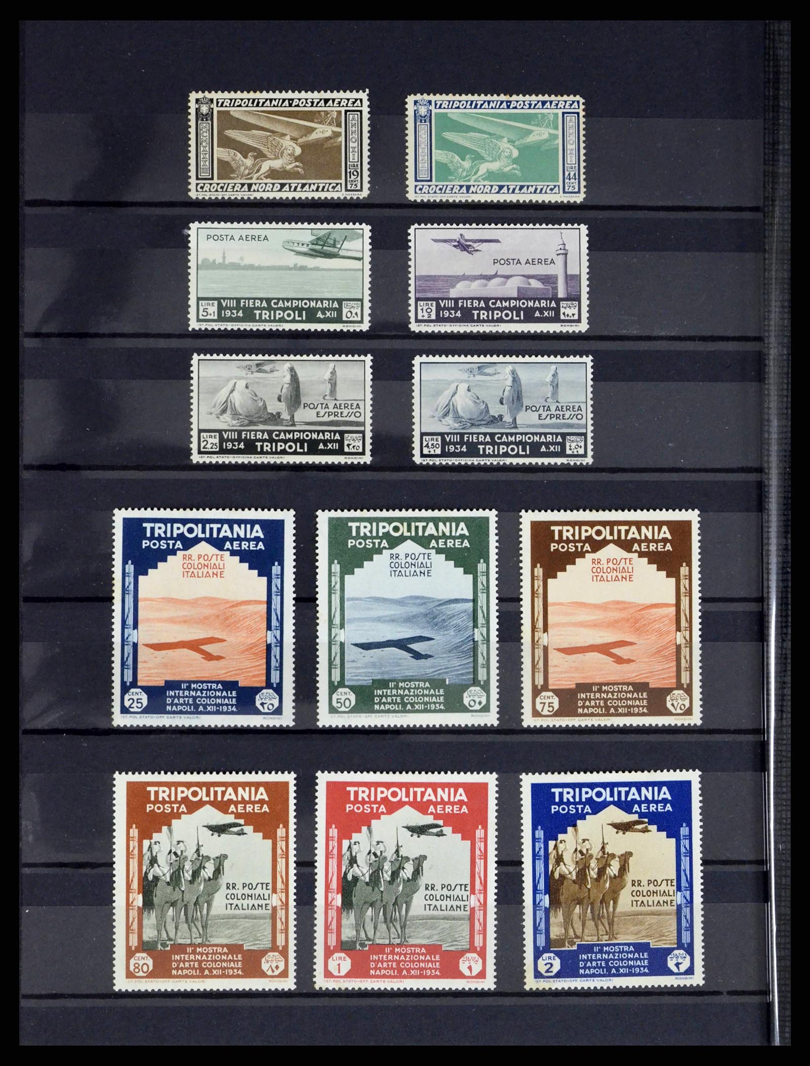 38114 0012 - Stamp collection 38114 Italian colonies airmail 1933-1936.