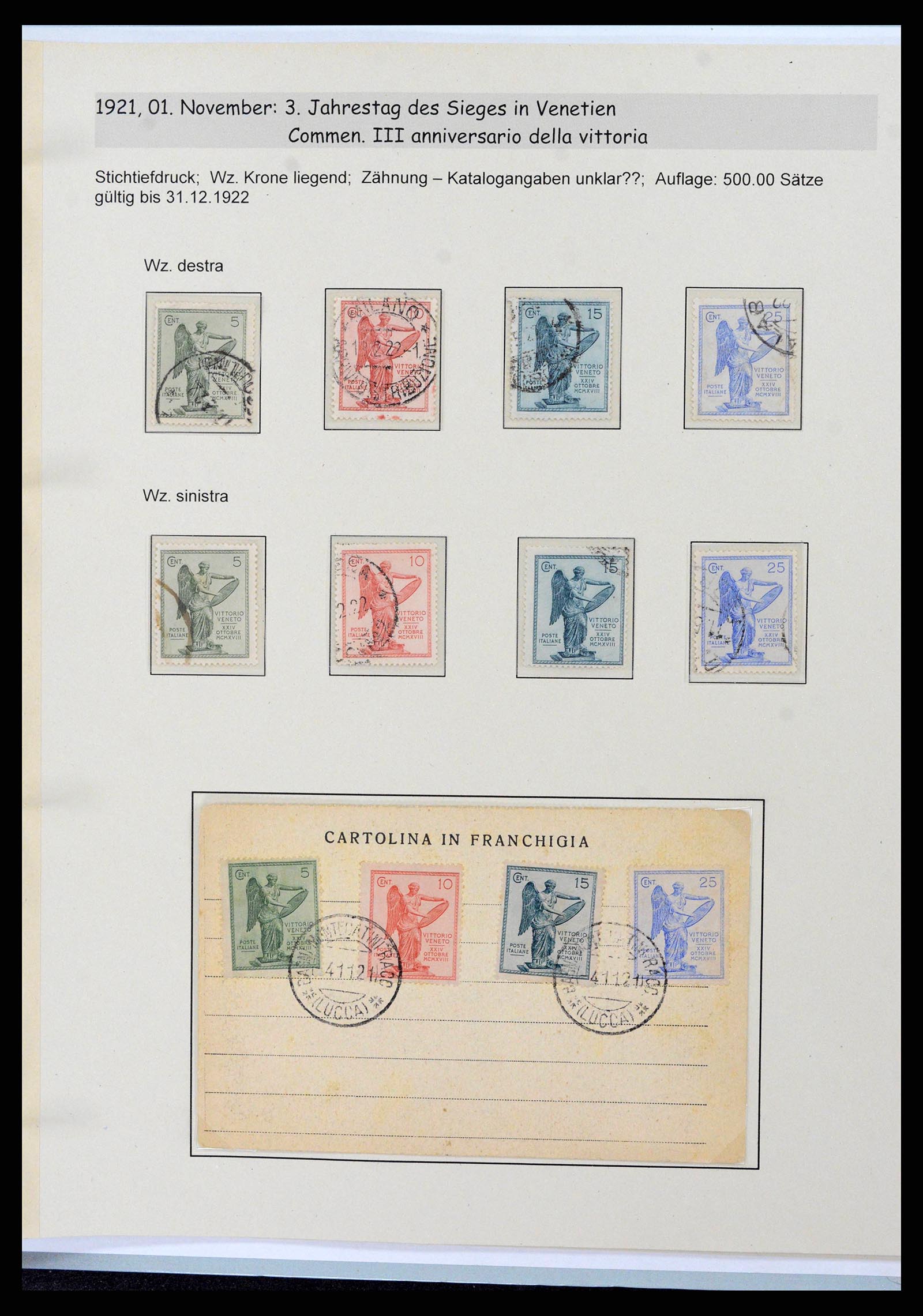 38115 0010 - Postzegelverzameling 38115 Italië 1910-1942.