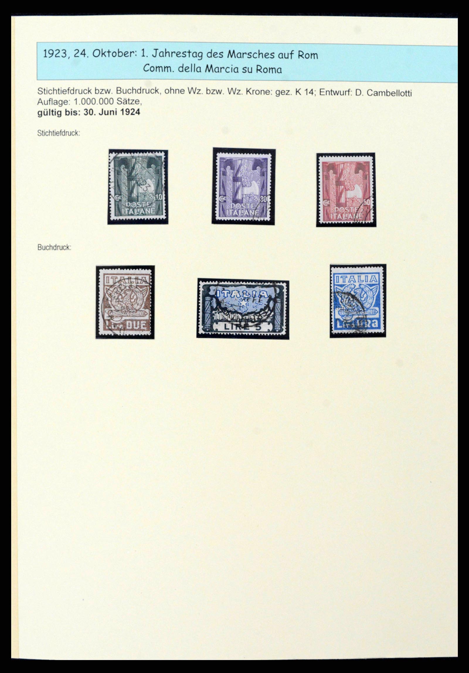 38115 0015 - Postzegelverzameling 38115 Italië 1910-1942.
