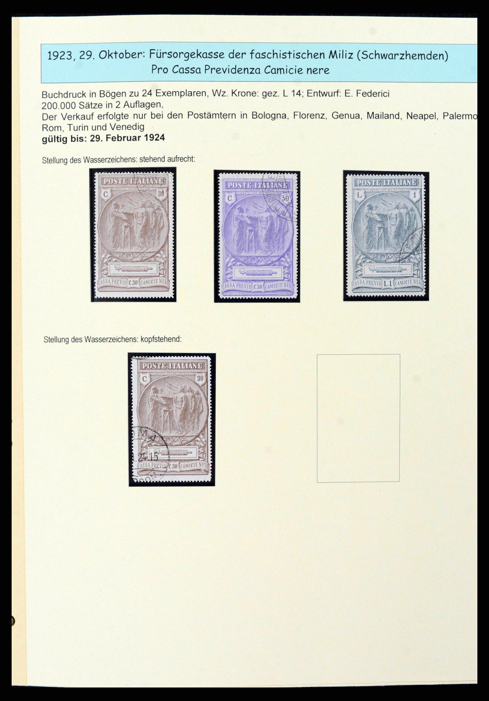 38115 0016 - Postzegelverzameling 38115 Italië 1910-1942.