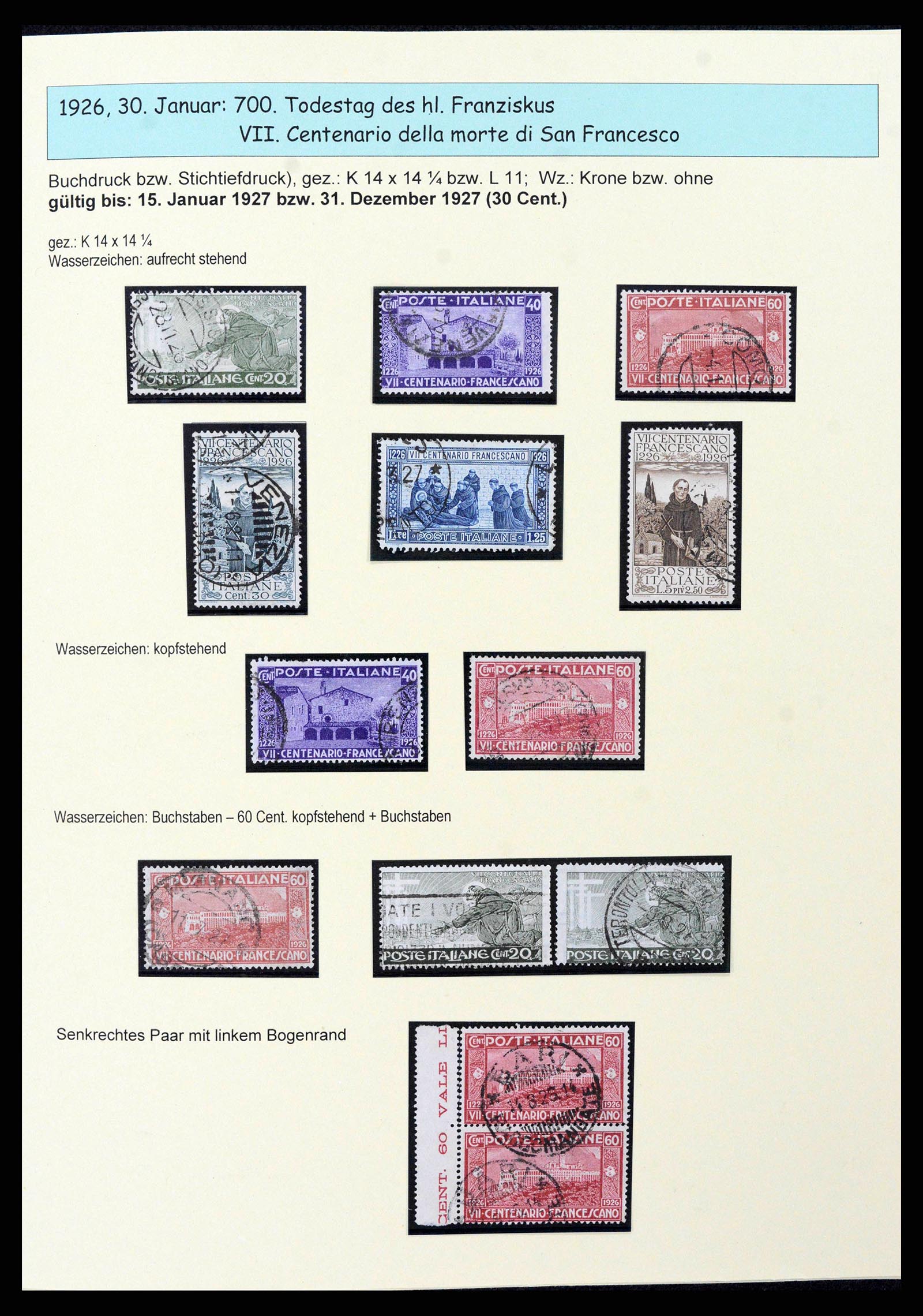 38115 0025 - Postzegelverzameling 38115 Italië 1910-1942.