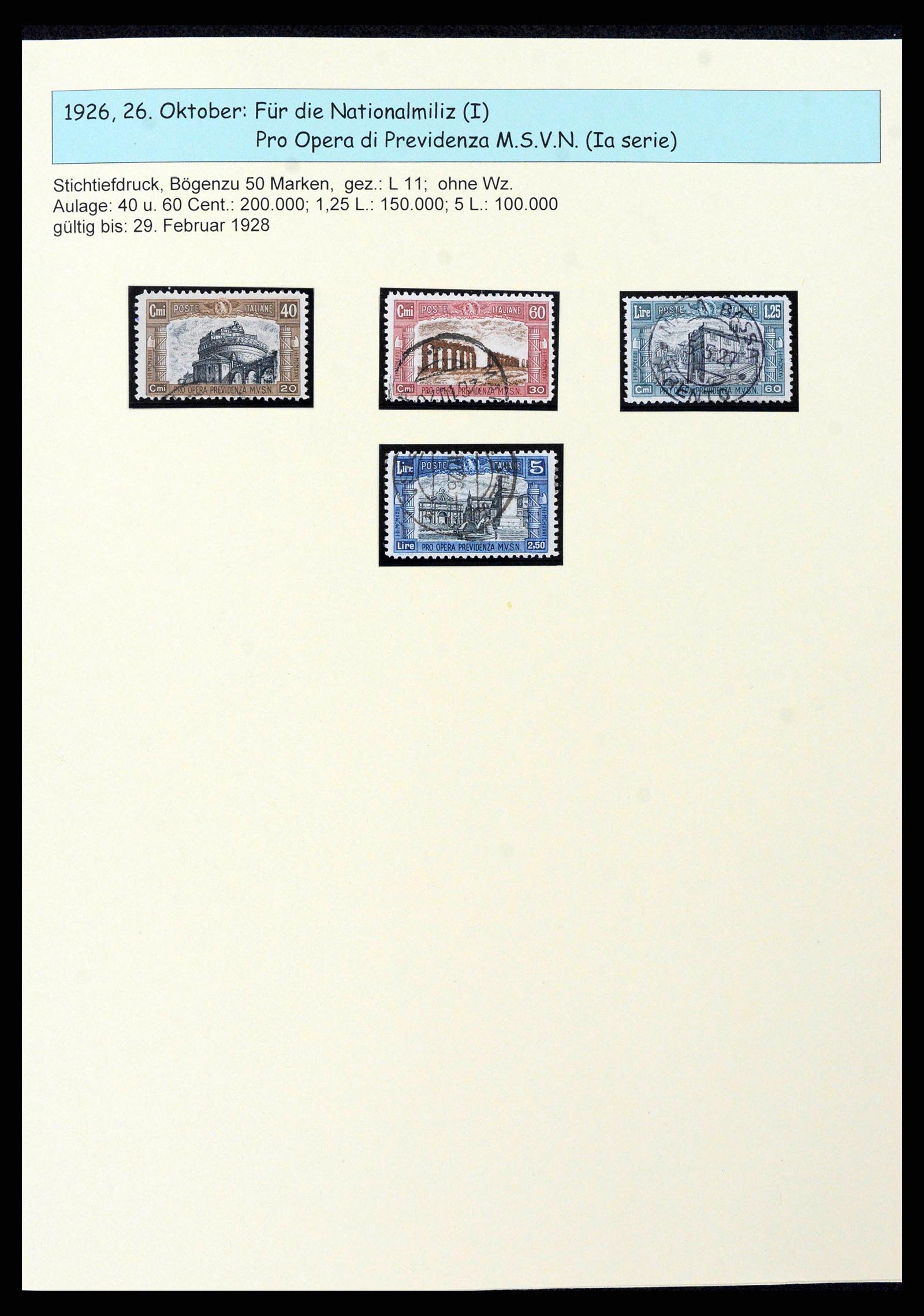 38115 0030 - Stamp collection 38115 Italy 1910-1942.
