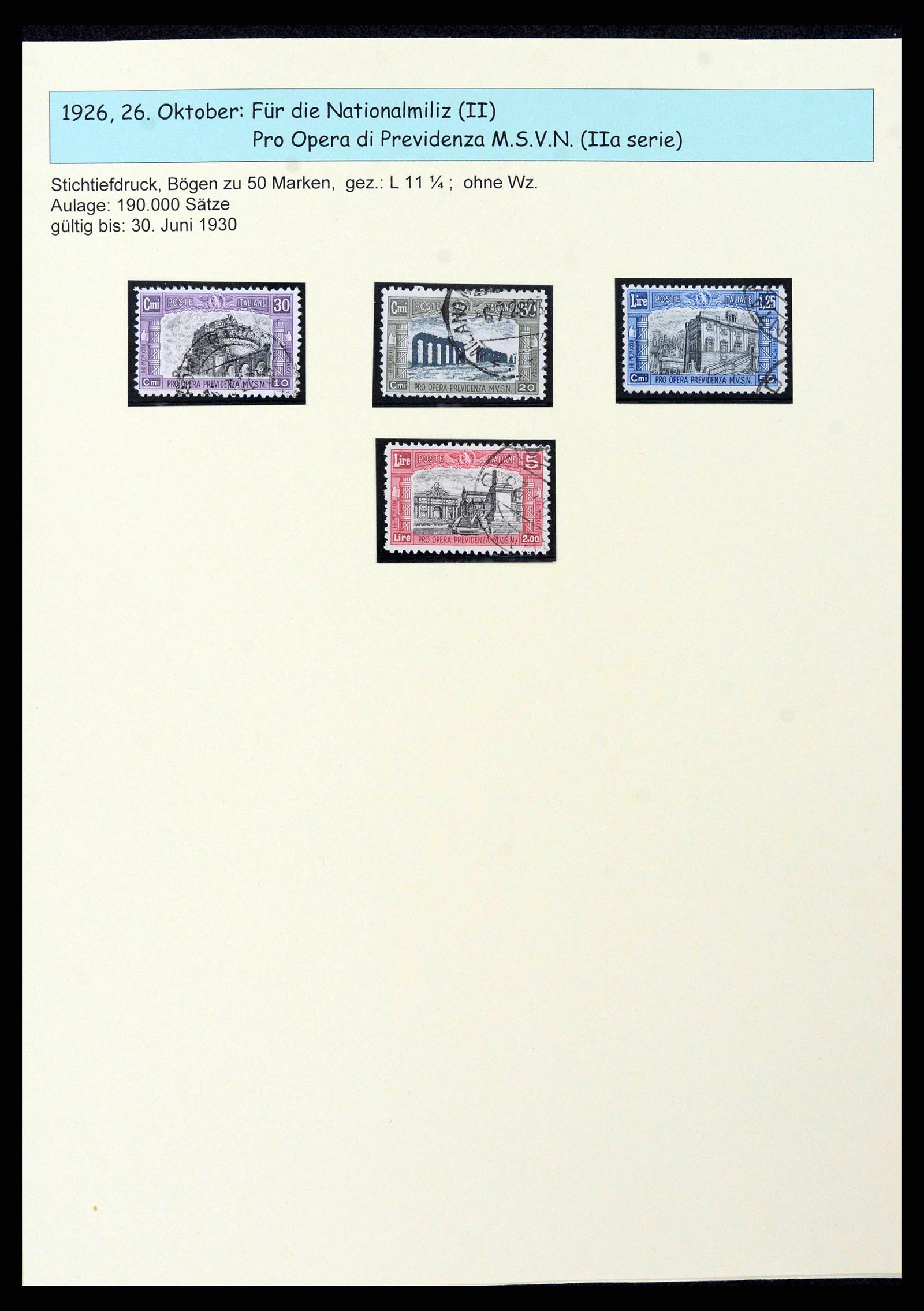 38115 0036 - Postzegelverzameling 38115 Italië 1910-1942.