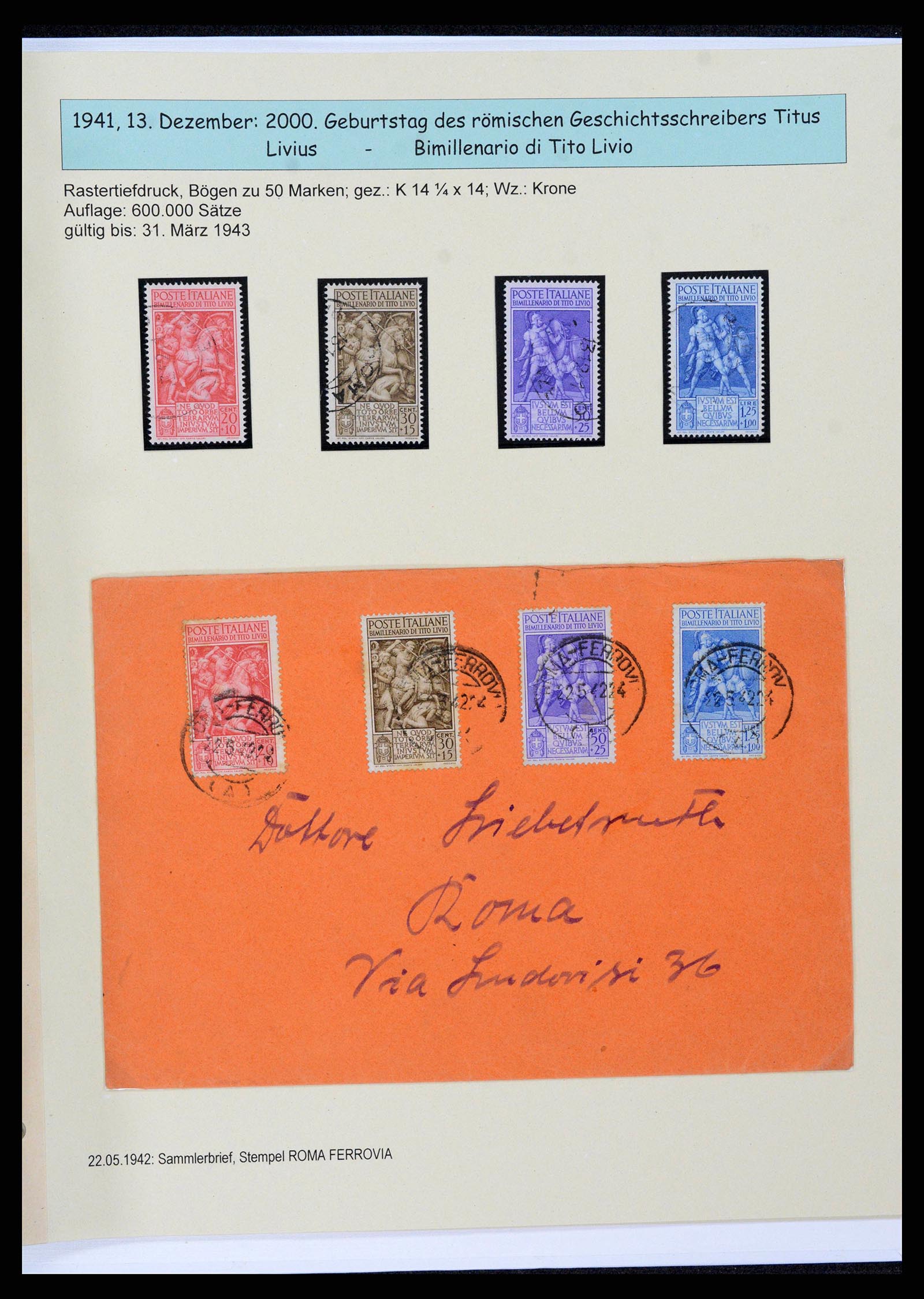 38115 0166 - Postzegelverzameling 38115 Italië 1910-1942.