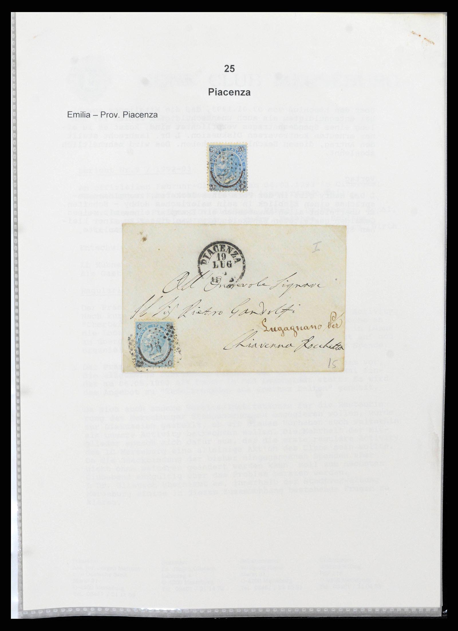 38118 0044 - Postzegelverzameling 38118 Italië nummer stempels 1866-1890.