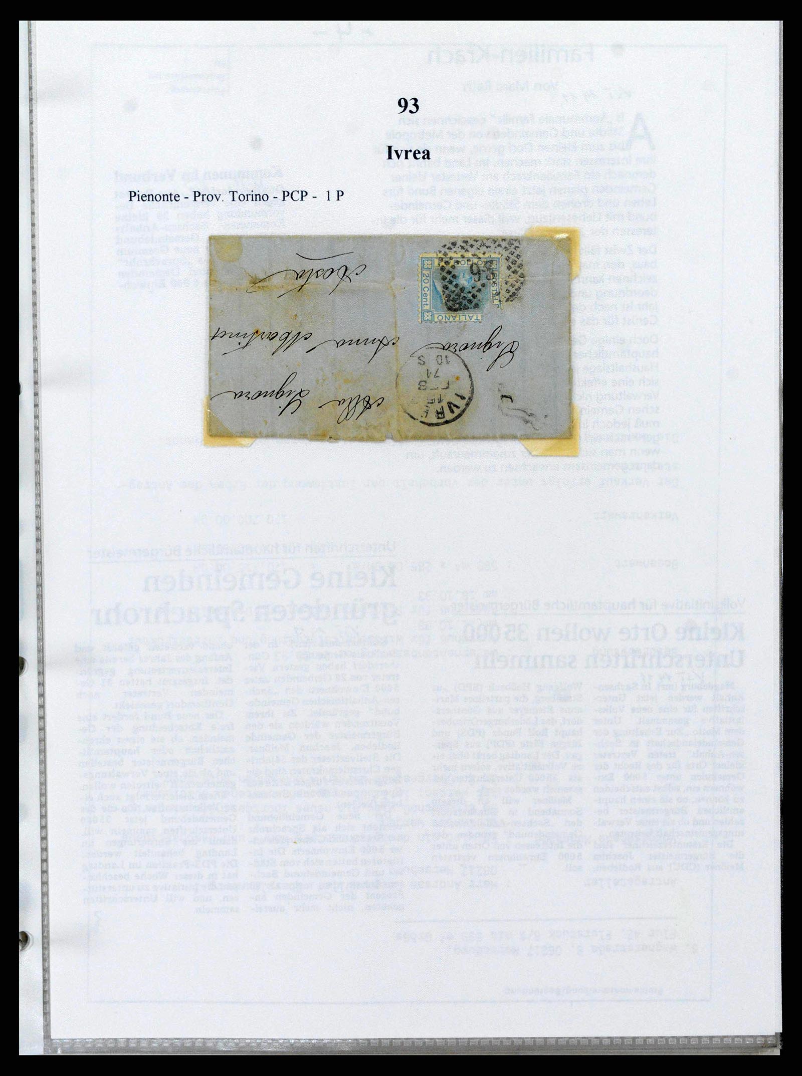 38118 0080 - Postzegelverzameling 38118 Italië nummer stempels 1866-1890.