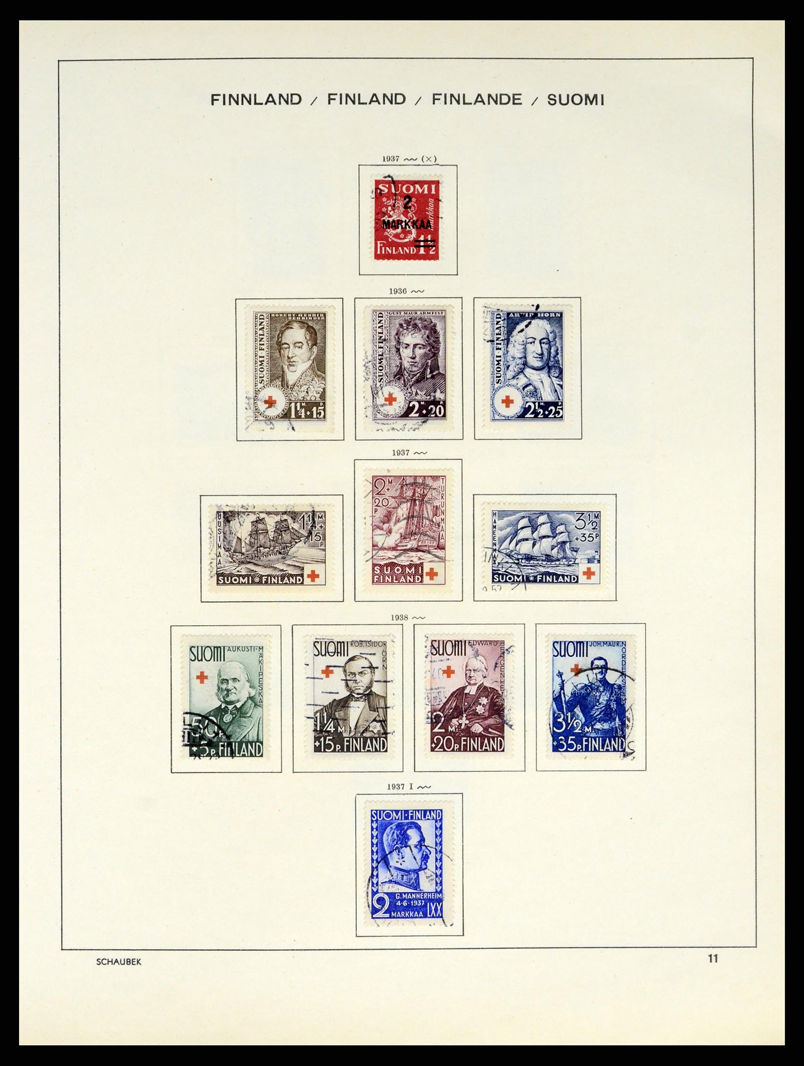 38136 0021 - Postzegelverzameling 38136 Finland 1875-1993.