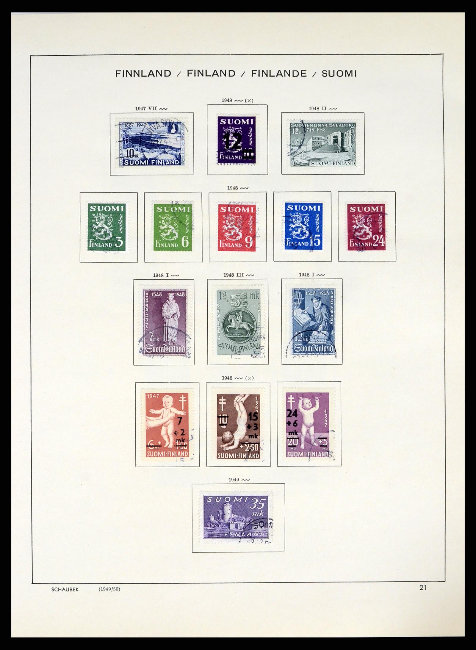 38136 0033 - Postzegelverzameling 38136 Finland 1875-1993.