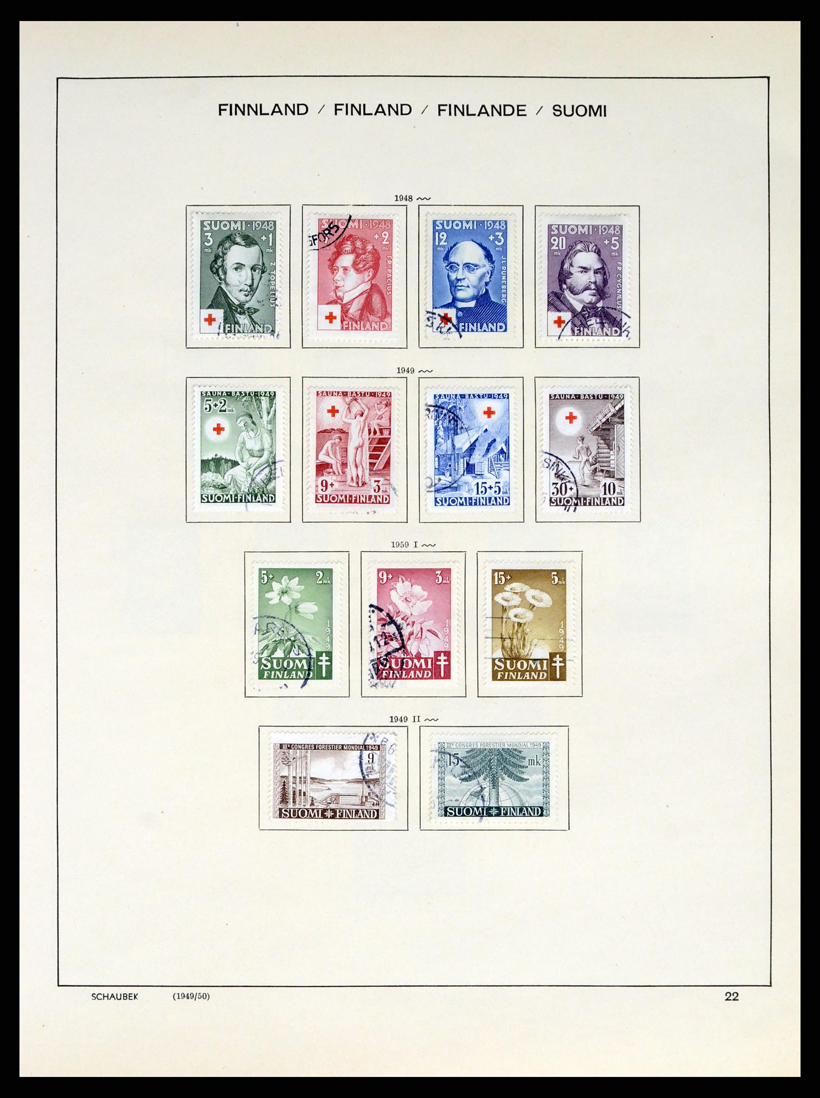 38136 0034 - Postzegelverzameling 38136 Finland 1875-1993.
