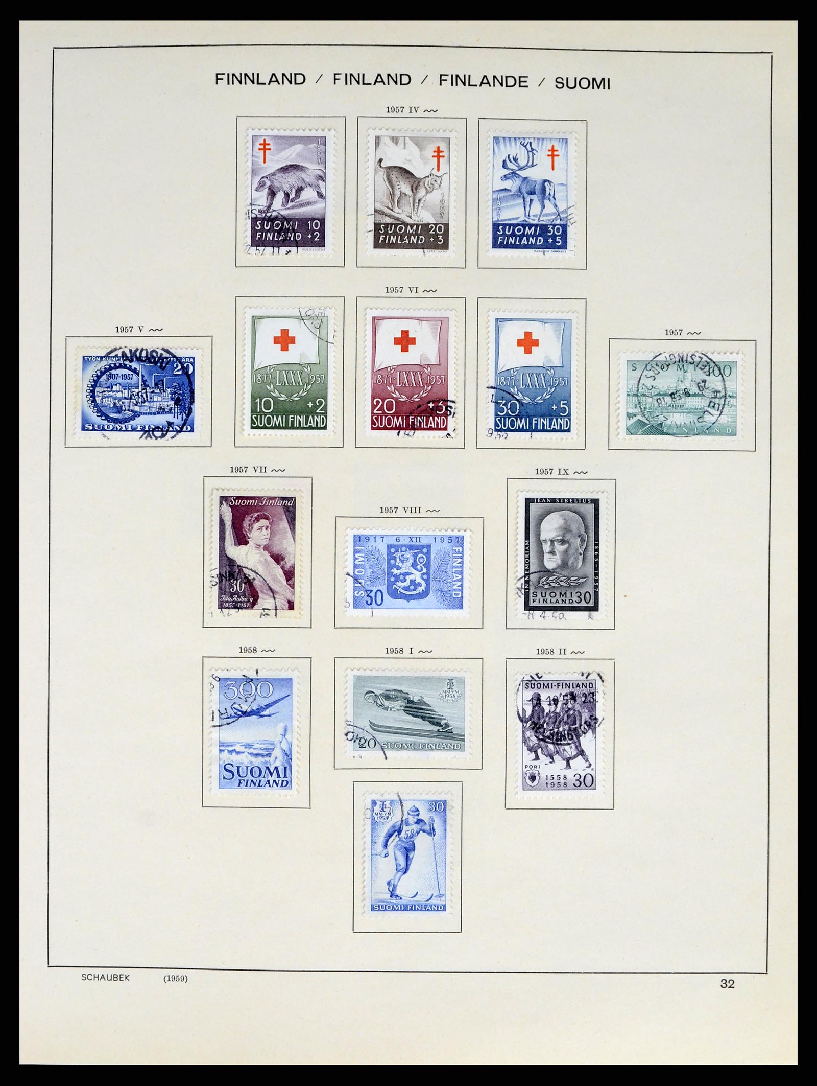 38136 0044 - Postzegelverzameling 38136 Finland 1875-1993.