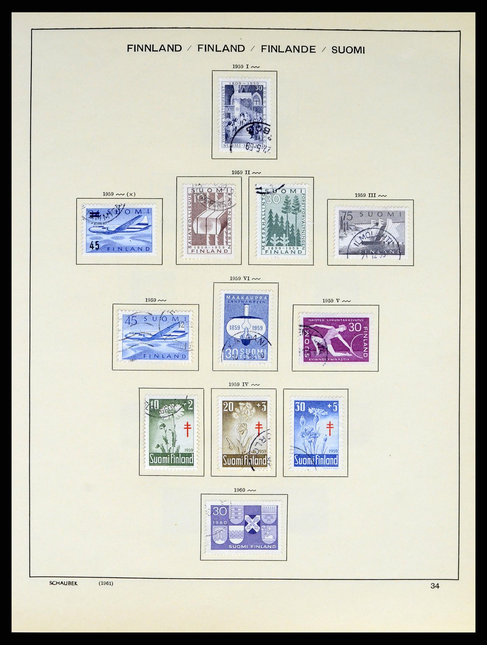 38136 0046 - Postzegelverzameling 38136 Finland 1875-1993.