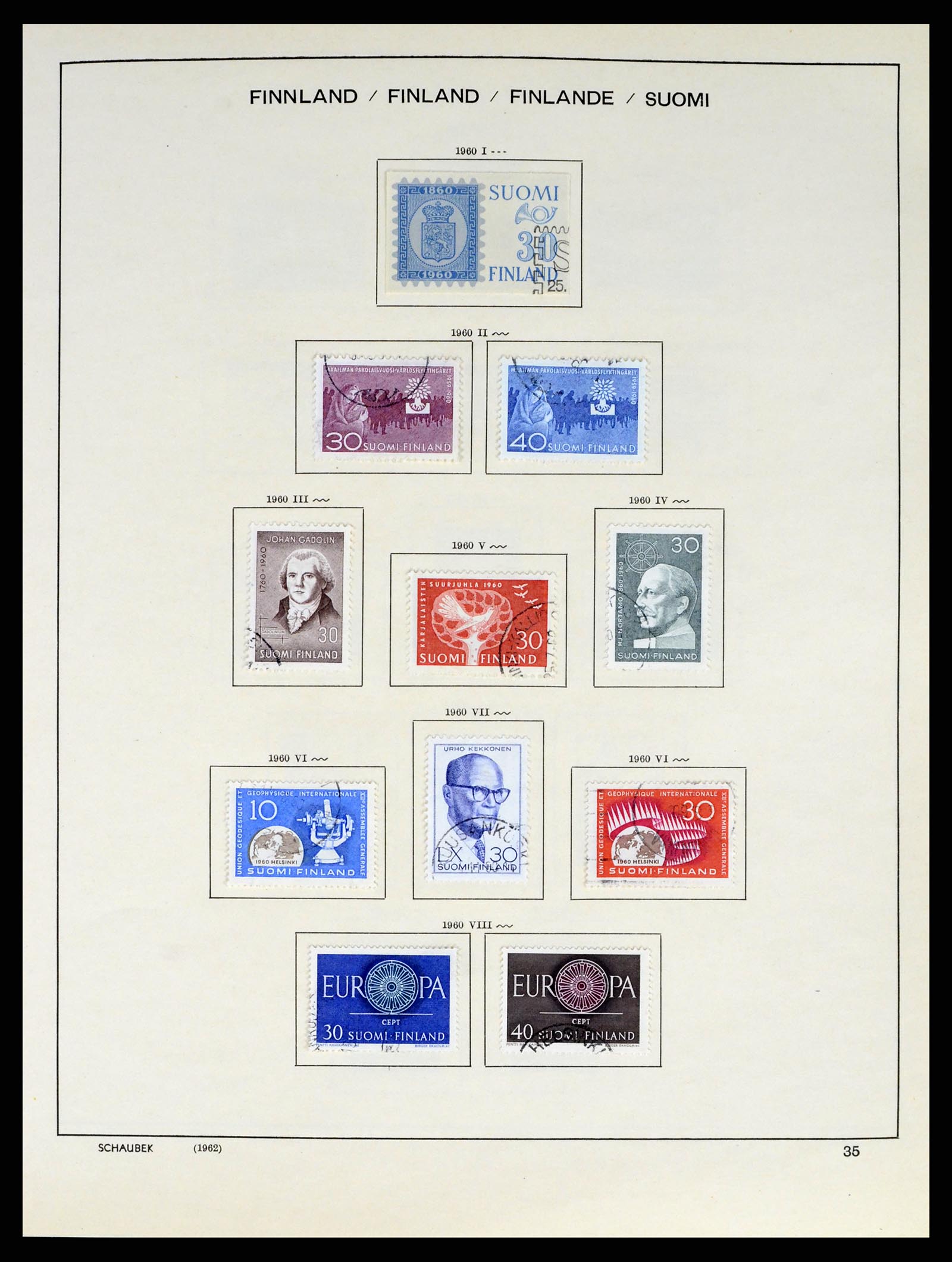 38136 0047 - Postzegelverzameling 38136 Finland 1875-1993.