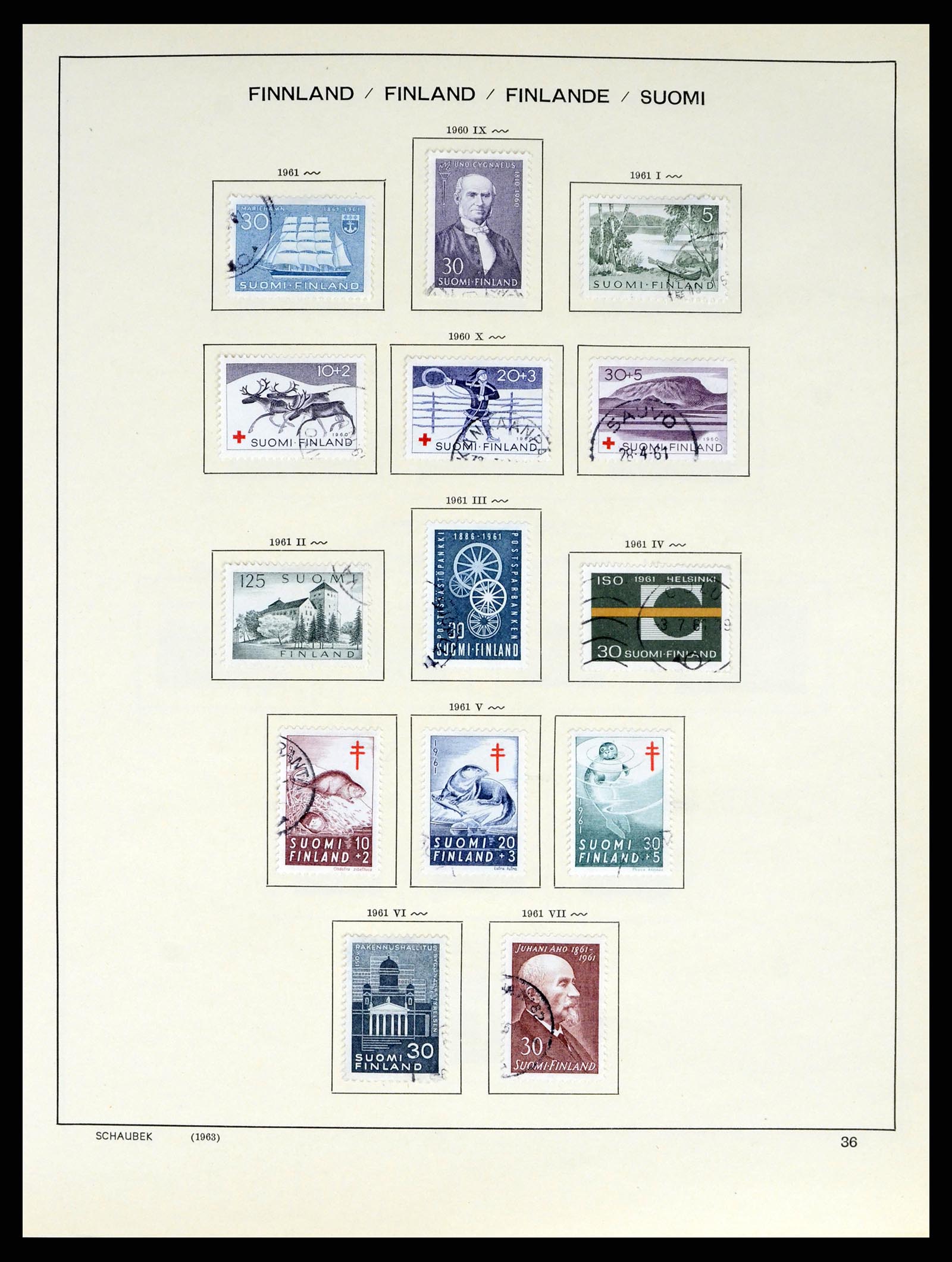 38136 0048 - Postzegelverzameling 38136 Finland 1875-1993.