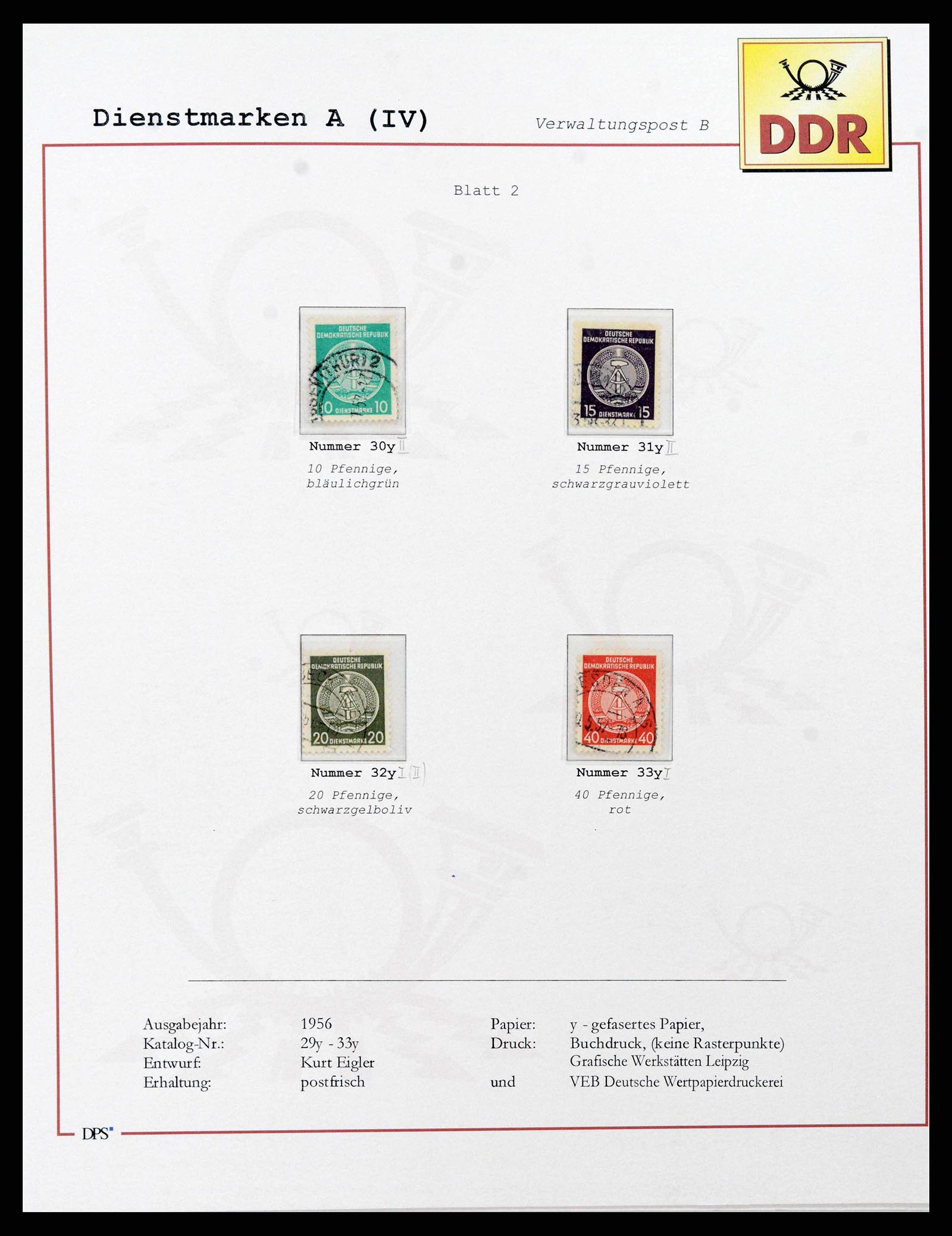 38139 0007 - Postzegelverzameling 38139 DDR dienst 1948-1990.