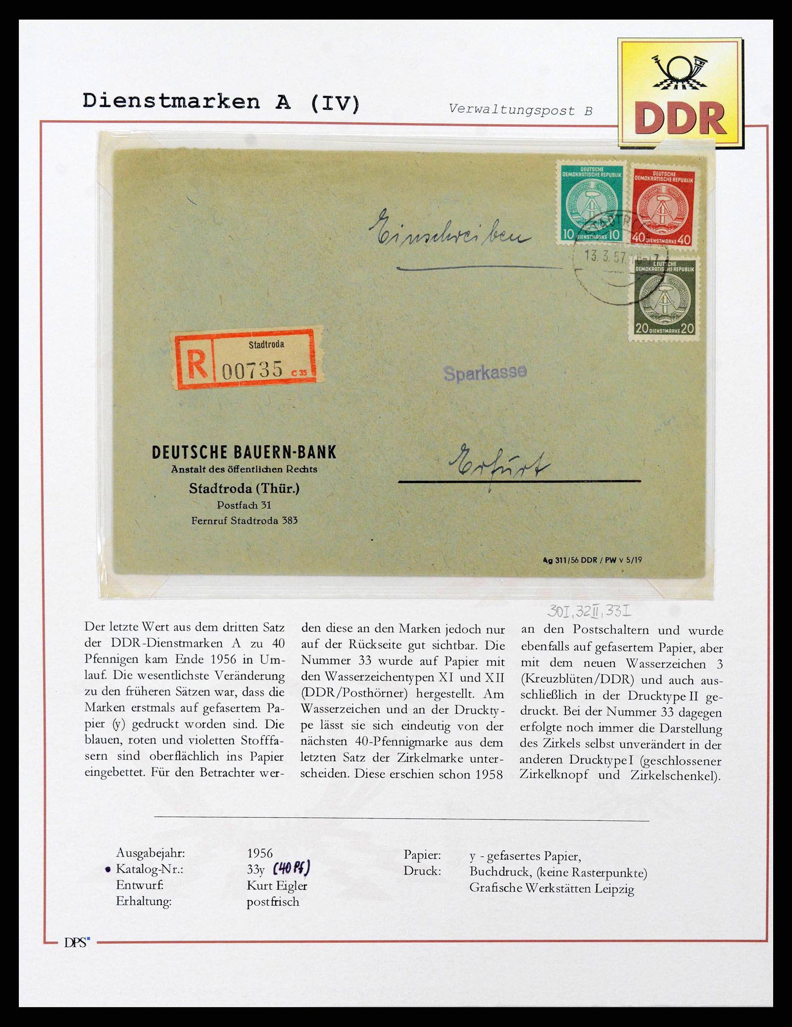 38139 0009 - Postzegelverzameling 38139 DDR dienst 1948-1990.
