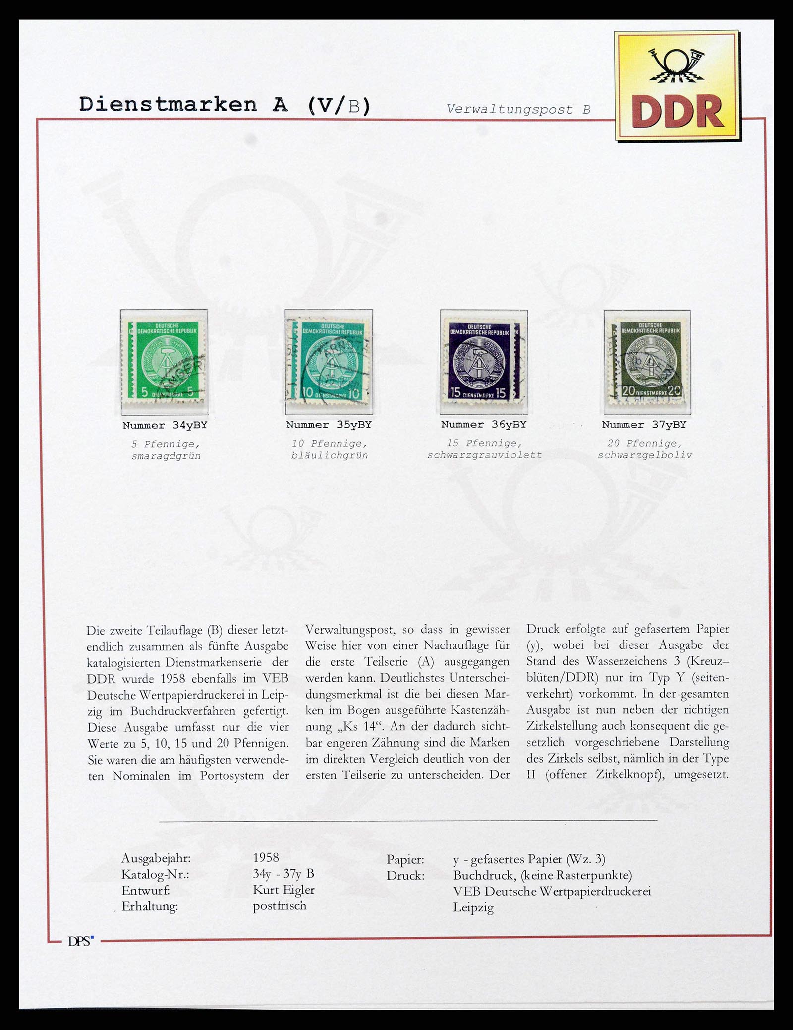 38139 0011 - Postzegelverzameling 38139 DDR dienst 1948-1990.