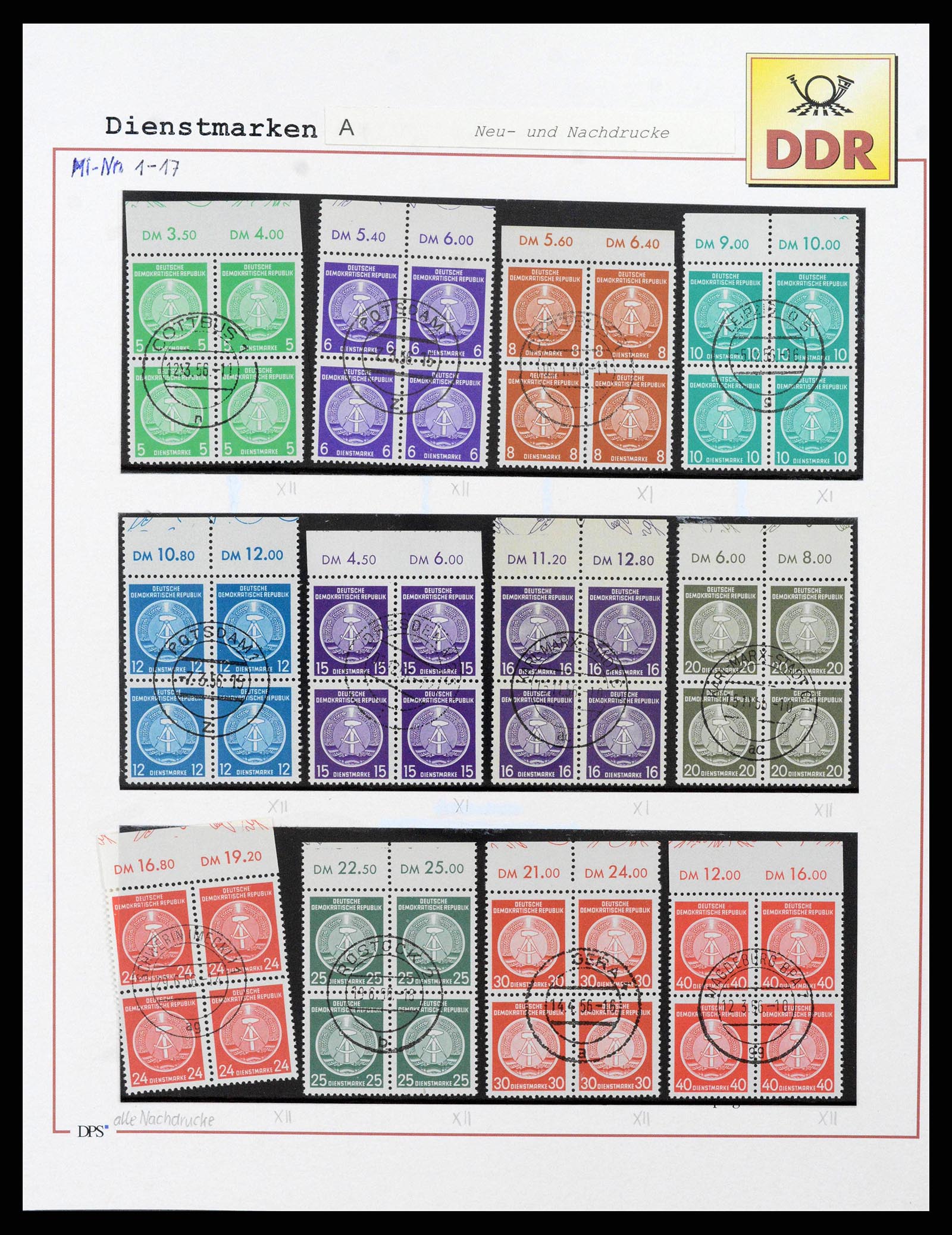 38139 0012 - Postzegelverzameling 38139 DDR dienst 1948-1990.