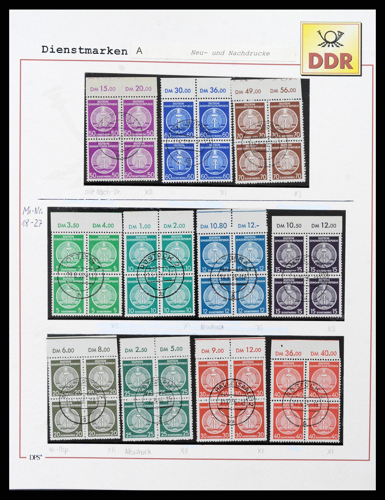 38139 0013 - Postzegelverzameling 38139 DDR dienst 1948-1990.