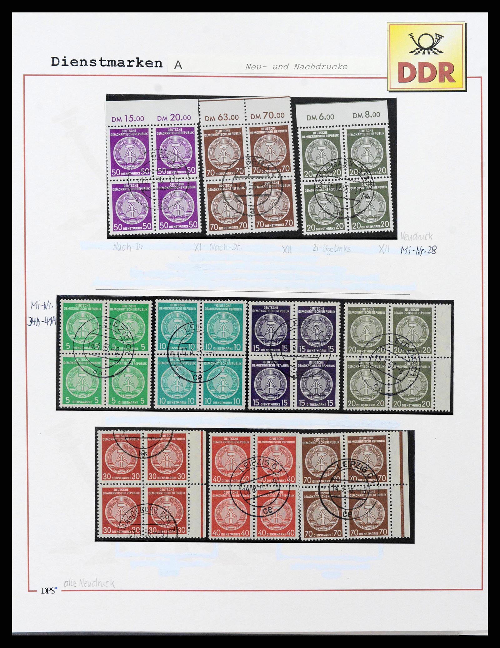 38139 0014 - Postzegelverzameling 38139 DDR dienst 1948-1990.